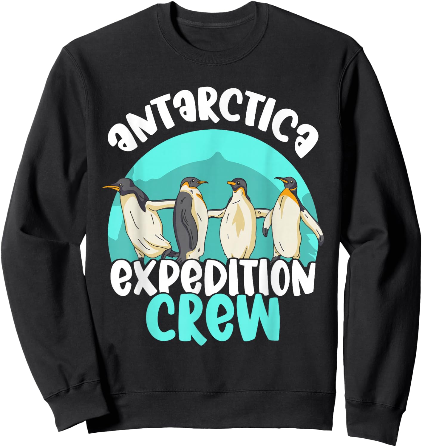 Lover Antarctica Map Cold South Antarctica Expedition Crew Penguin Retro Vintage Continent Sweatshirt - Sweatshirt | Black