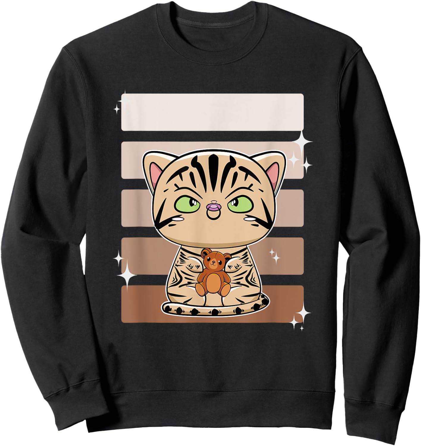 American Shorthair Anime Bear Toy Sweatshirt - Sweatshirt | Black