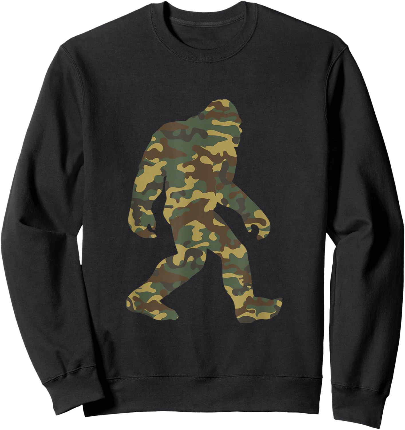 Camouflage Bigfoot Sasquatch Camo Army Pattern Big Foot Sweatshirt - Sweatshirt | Black
