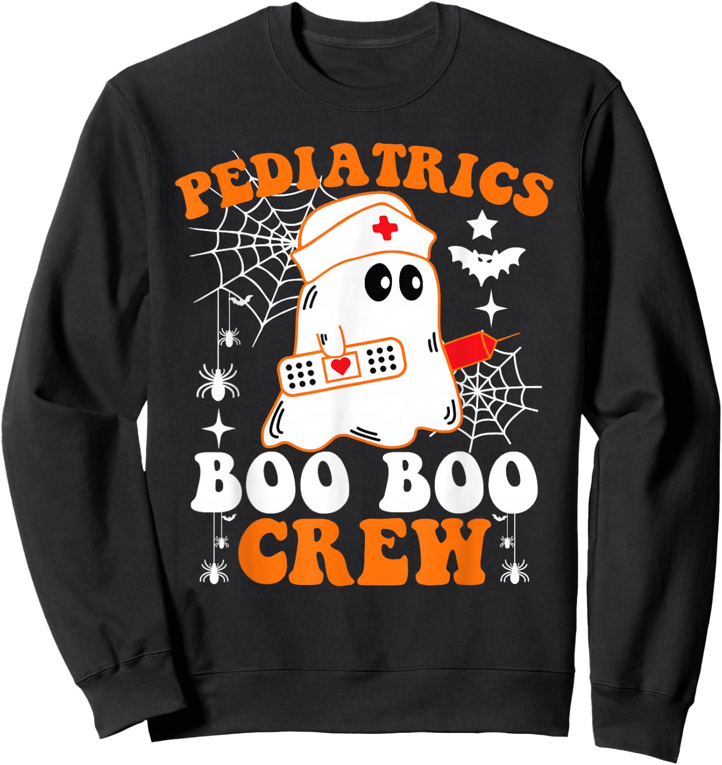 Pediatrics Boo Boo Crew Shirt Funny Nurse Ghost Halloween Sweatshirt - Sweatshirt | Black