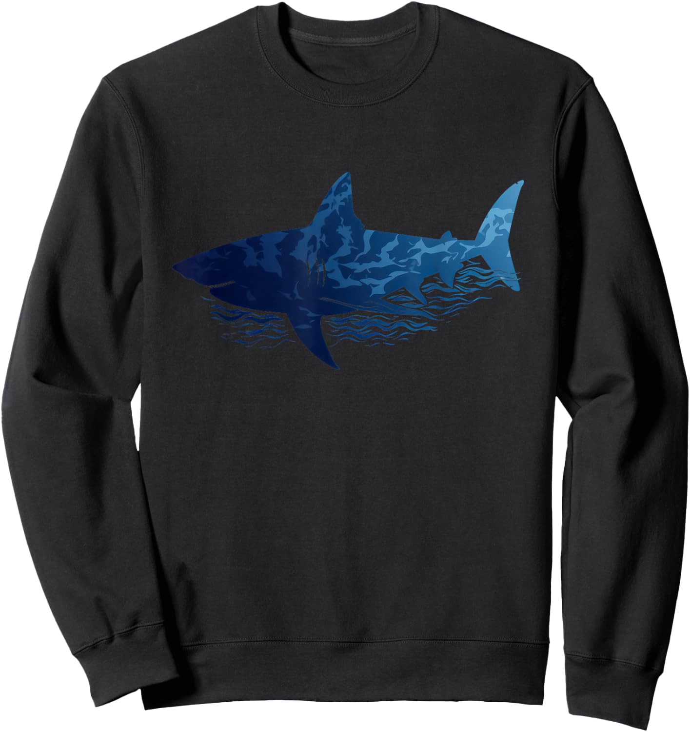 Shark Water Graphic Sweatshirt - Sweatshirt | Black