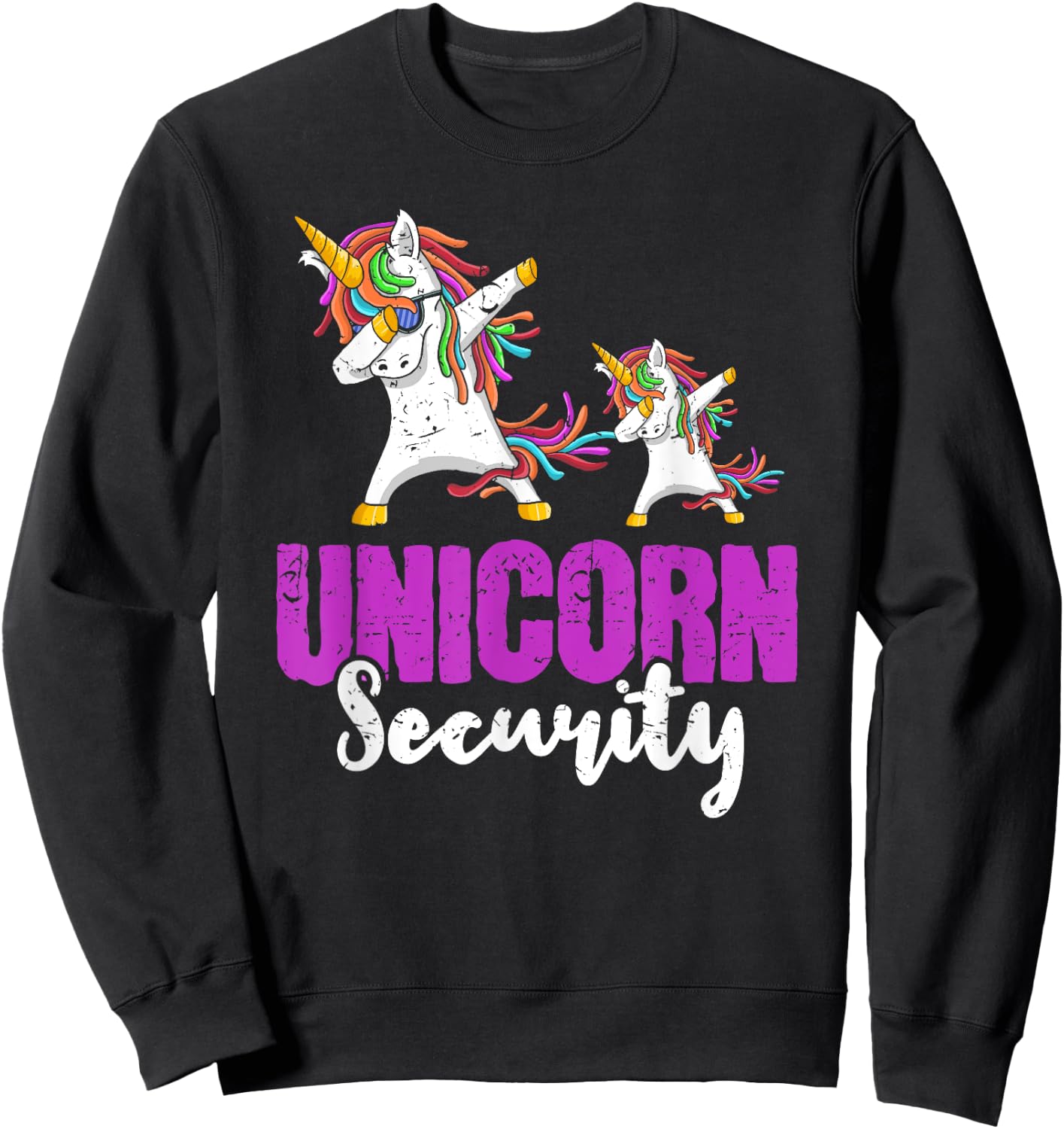 Costume Funny Unicorn Security Dad Men Sweatshirt - Sweatshirt | Black