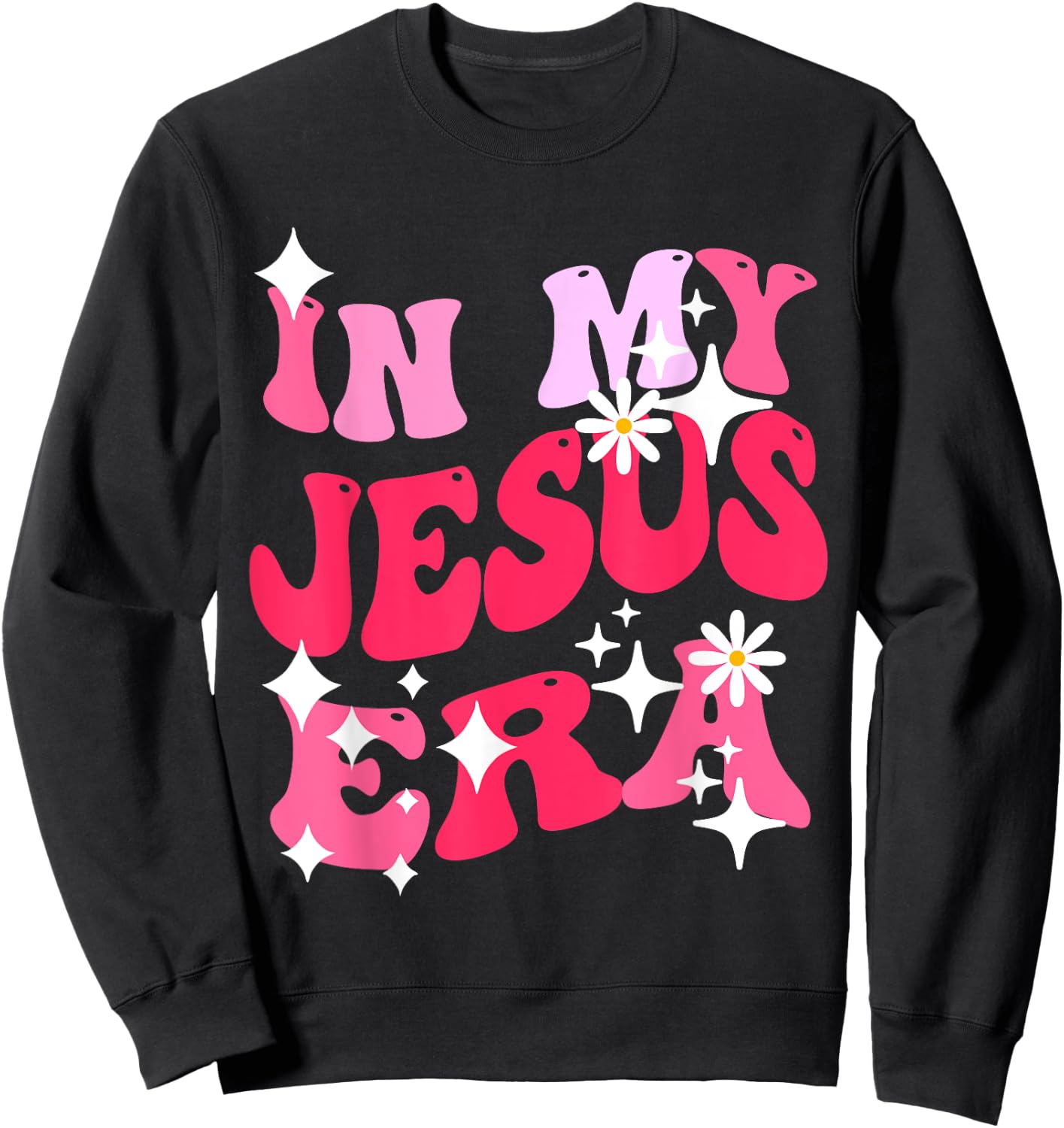 In My Jesus Era Christian Religious Apparel & Kids Sweatshirt - Sweatshirt | Black