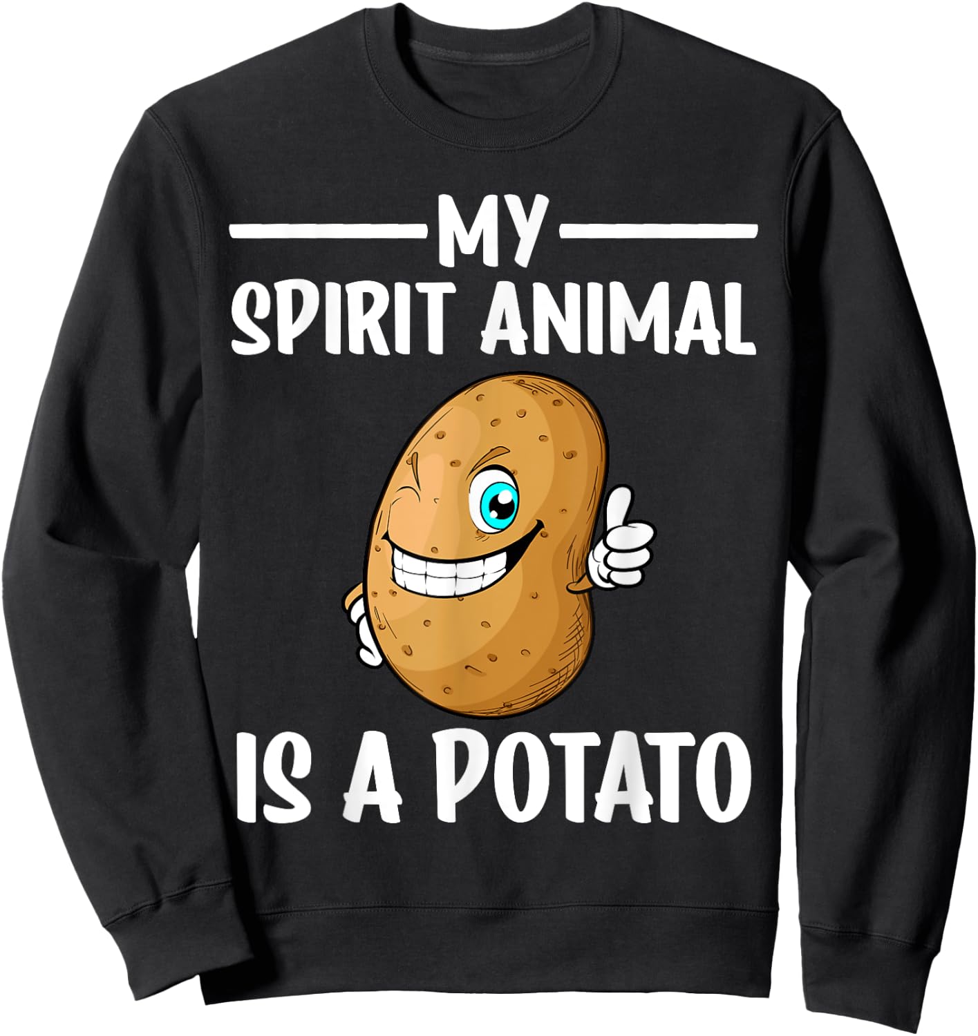 Funny Potato Design Women Kids Potatoes Lover Sweatshirt - Sweatshirt | Black