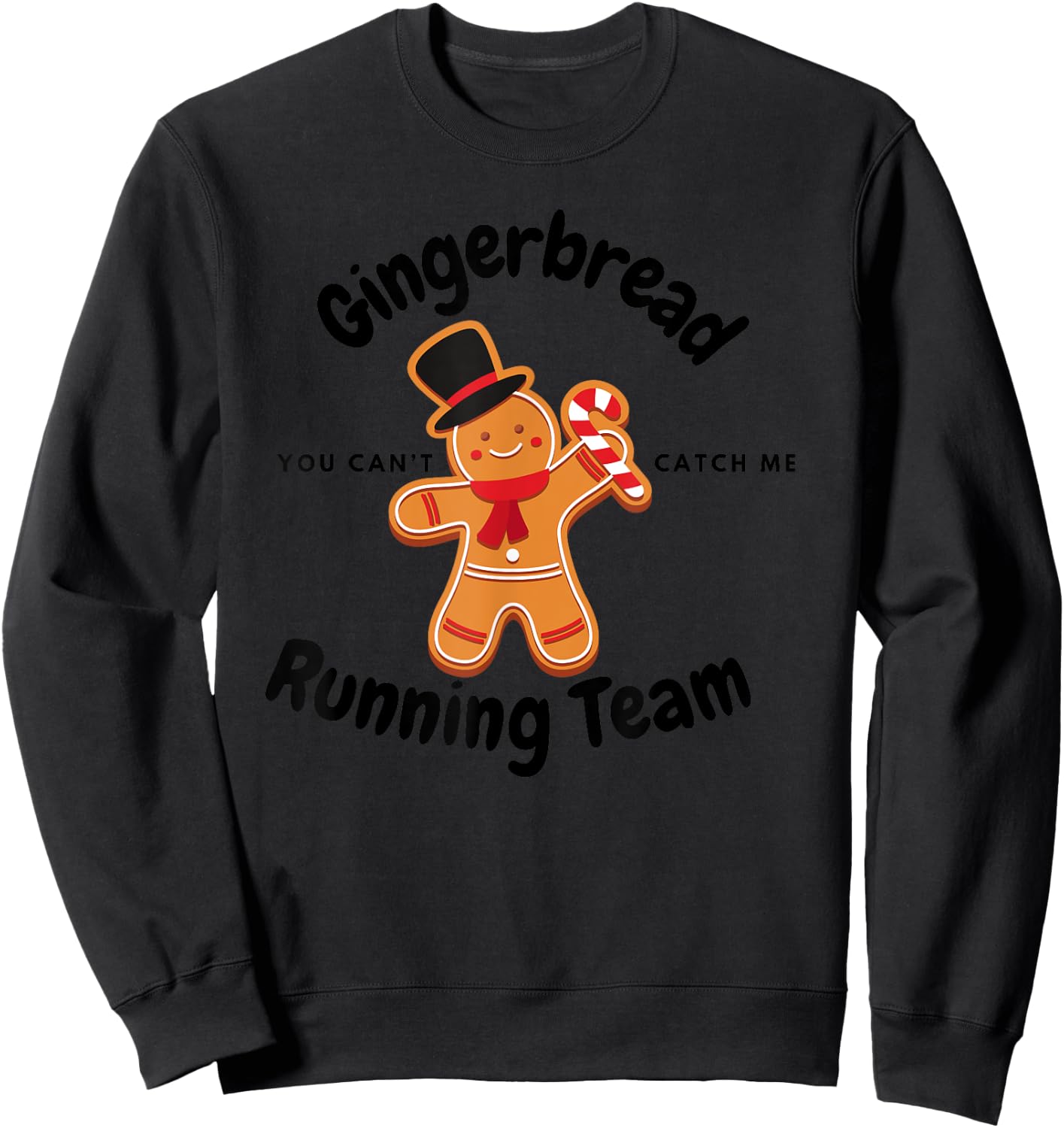 Gingerbread Running Team funny Gingerbread Christmas Sweatshirt - Sweatshirt | Black