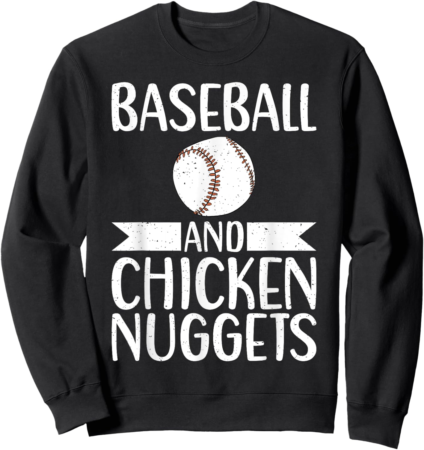 Baseball and Chicken Nuggets Sweatshirt - Sweatshirt | Black