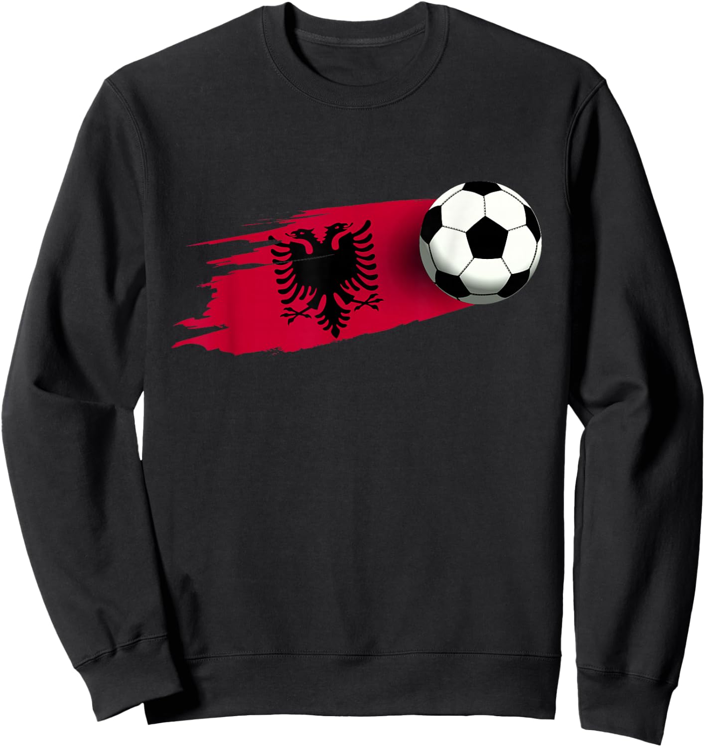 Albania Flag Jersey Albanian Soccer Team Albanian Sweatshirt - Sweatshirt | Black