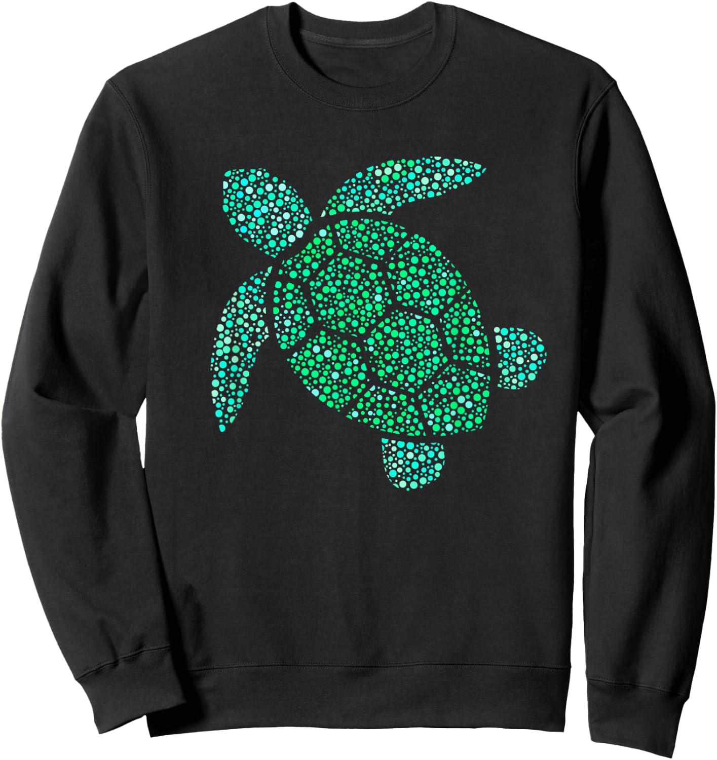 Sea Turtle Green Polka Dot Day 2023 Boys Girls Art Teacher Sweatshirt - Sweatshirt | Black