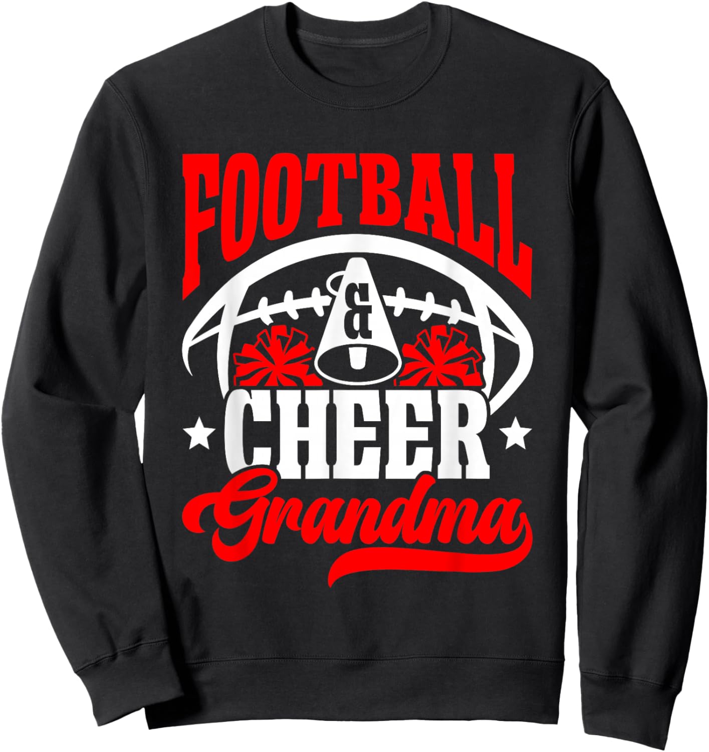 Football & Cheer Grandma Of Football Player And Cheerleader Sweatshirt - Sweatshirt | Black