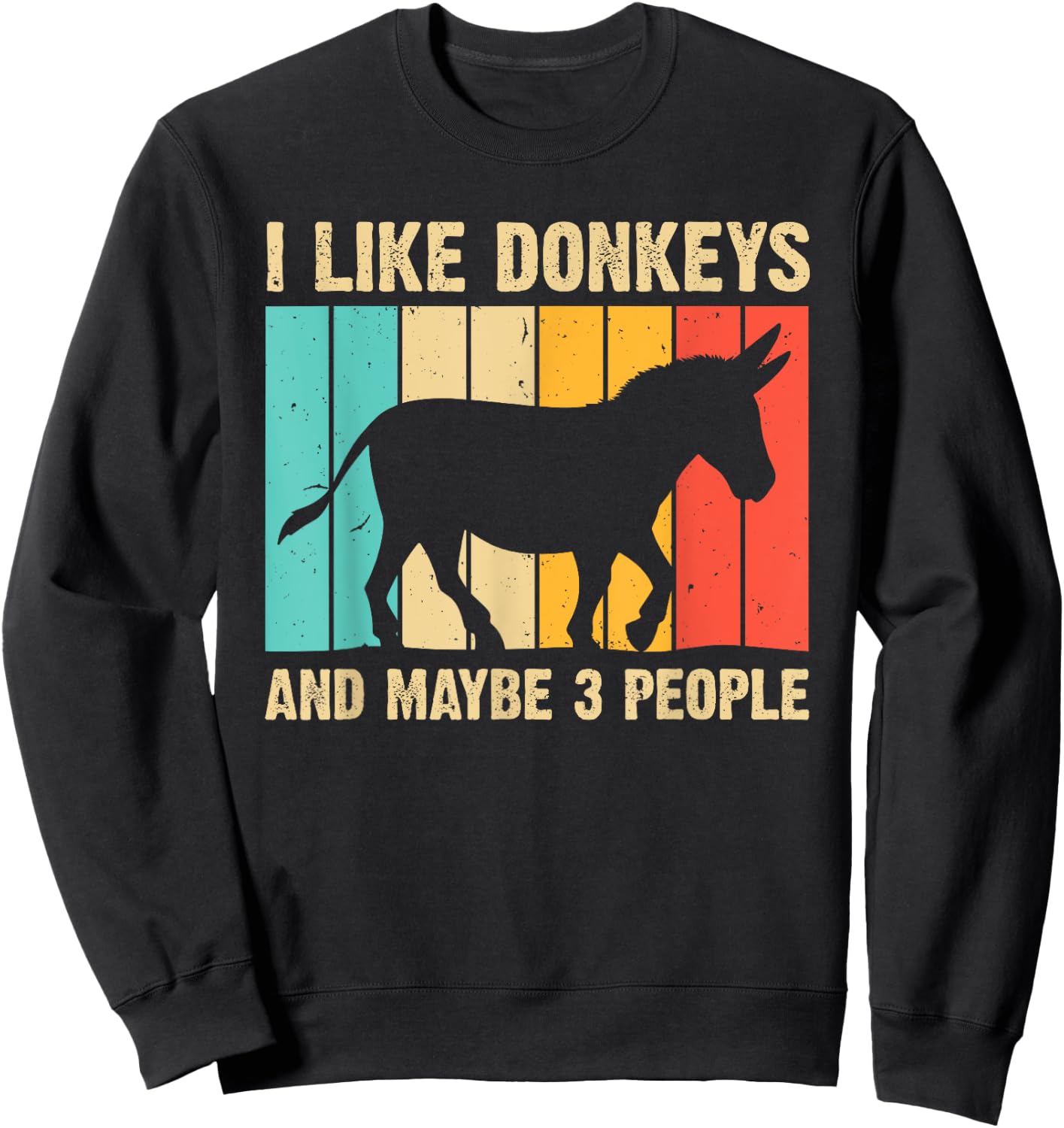 Funny Donkey Women Mule Equine Horse Animal Lover Sweatshirt - Sweatshirt | Black