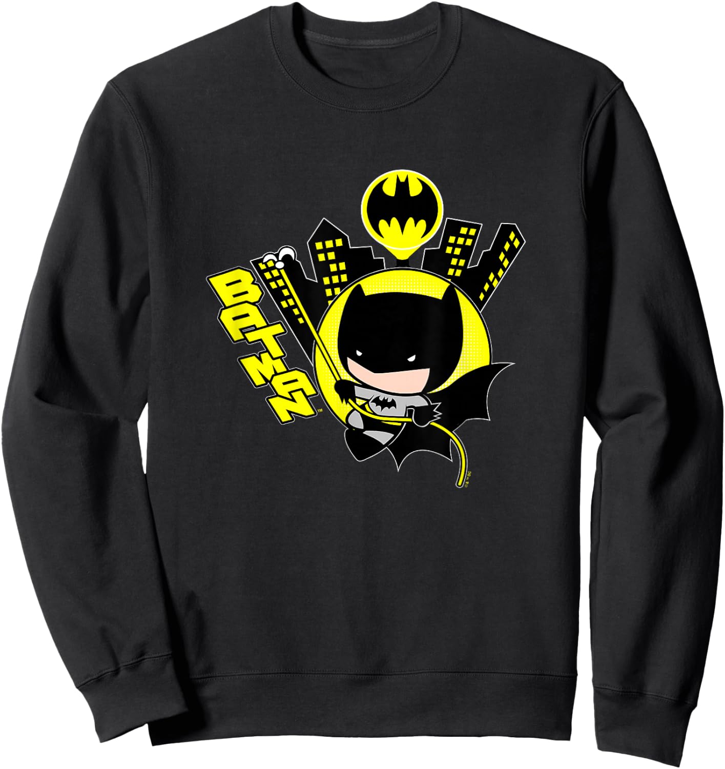 DC Comics Batman Vintage Cute Chibi Gotham Hero Sweatshirt - Sweatshirt | Black