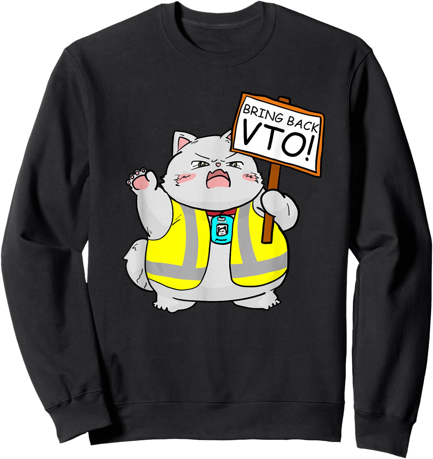 VTO Chubby Kitten Coworker Swagazon Associate Bring Back VTO Sweatshirt - Sweatshirt | Black