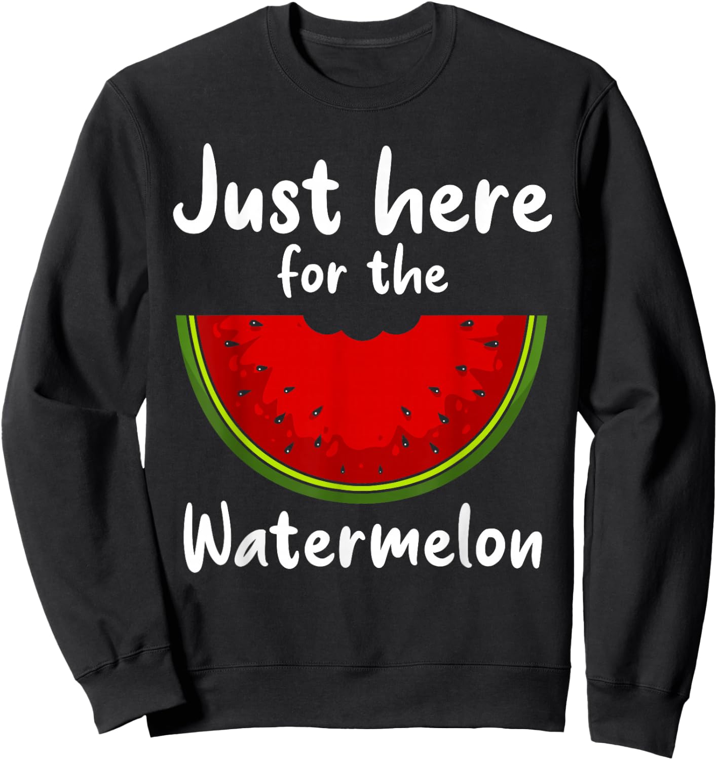 Funny Watermelon Design Women Watermelon Wedge Fruit Sweatshirt - Sweatshirt | Black