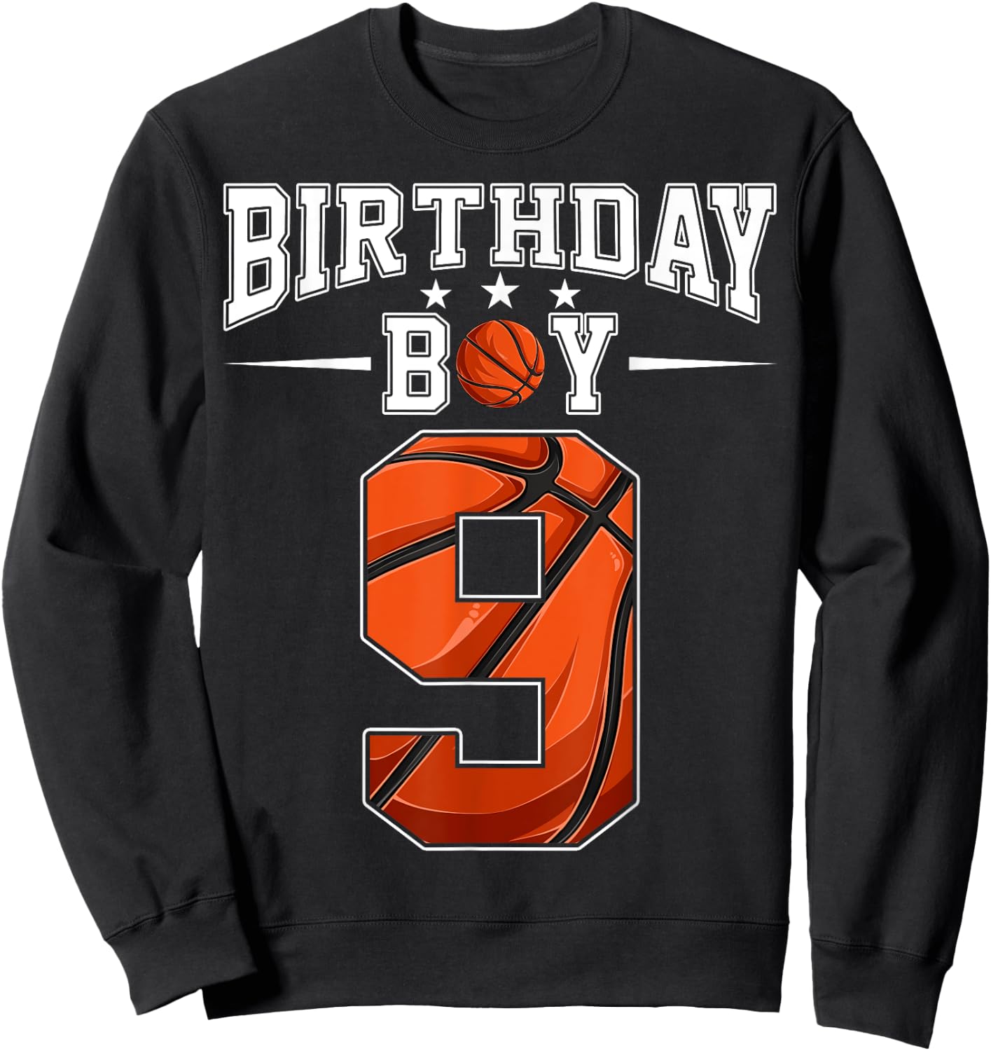9th Birthday Boy Nine 9 Years Old Basketball Players Team Sweatshirt - Sweatshirt | Black