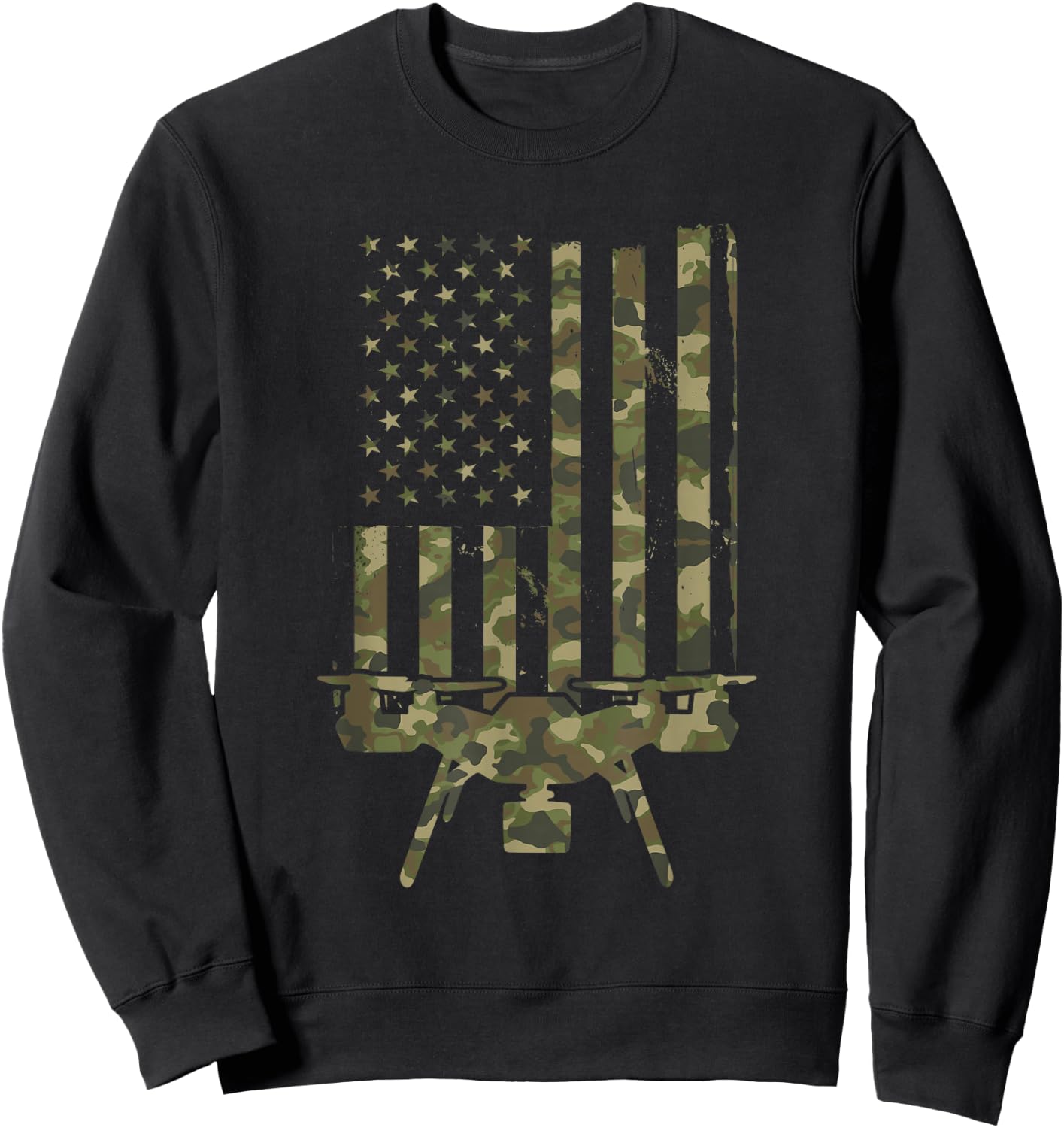 Retro Vintage Funny USA FAA Quadrocopter Drone Pilot Sweatshirt - Sweatshirt | Black