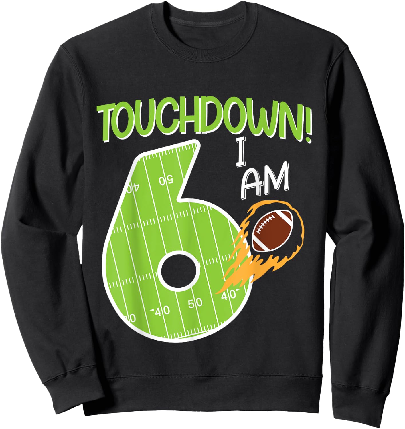 American Football Birthday I 6 years old Sweatshirt - Sweatshirt | Black