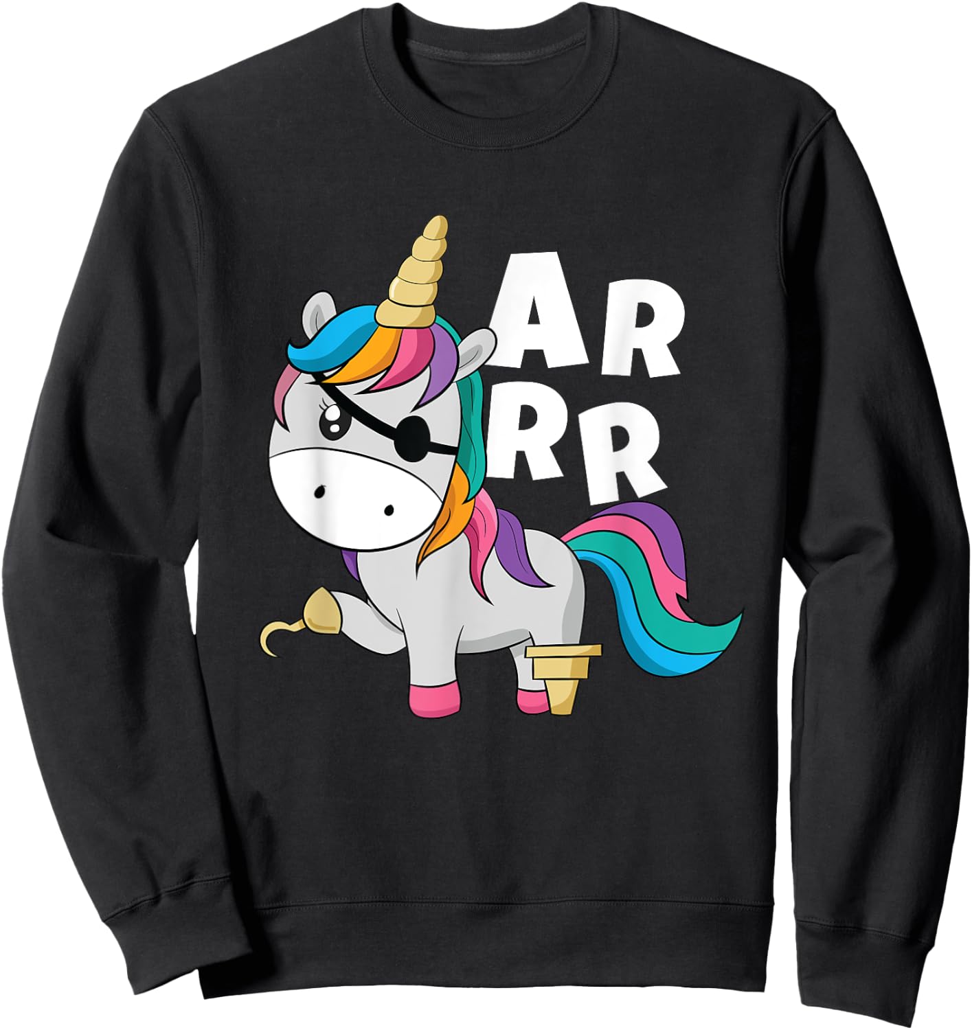 Caribbean Sea Thief Freebooter Toddler Girl Unicorn Pirate Sweatshirt - Sweatshirt | Black
