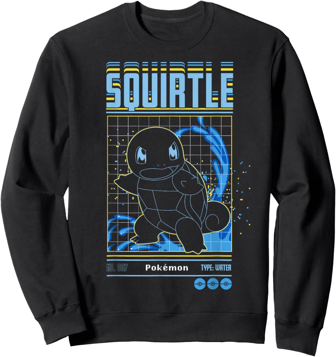 Pokémon Squirtle Water Type Schematic Sweatshirt - Sweatshirt | Black