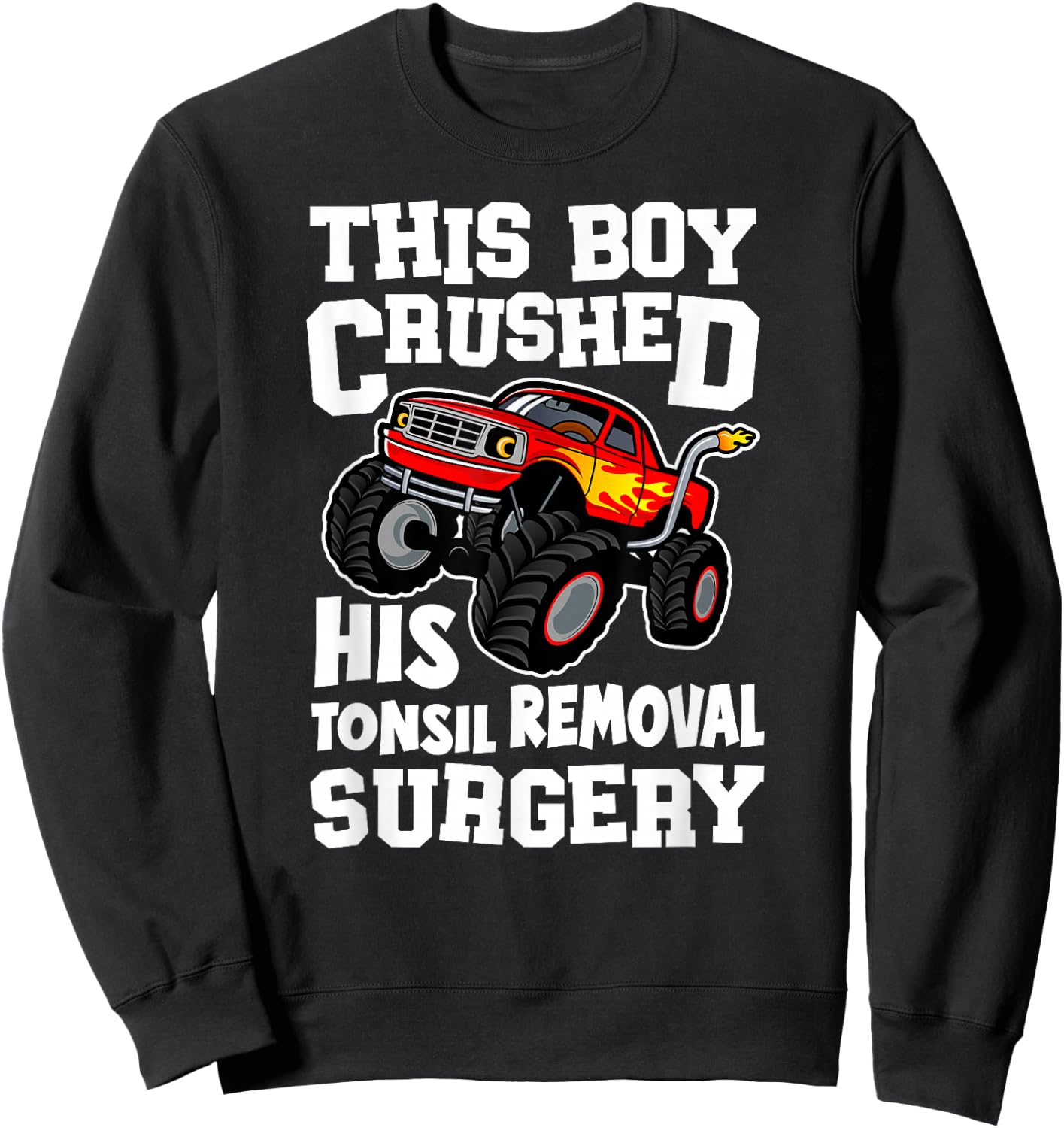 Tonsils Removal Surgery Boy Tonsillectomy Recovery Sweatshirt - Sweatshirt | Black