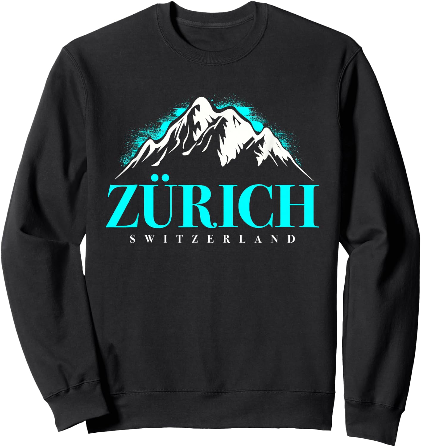 Swiss Alps Zurich Switzerland Sweatshirt - Sweatshirt | Black