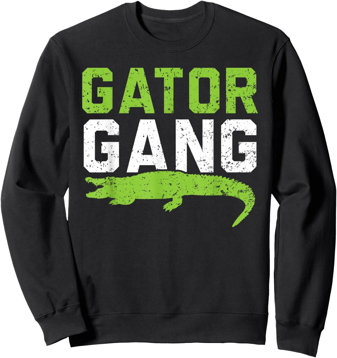 Gator Gang Alligator Heartbeat Zookeeper Crocodile Lover Sweatshirt - Sweatshirt | Black