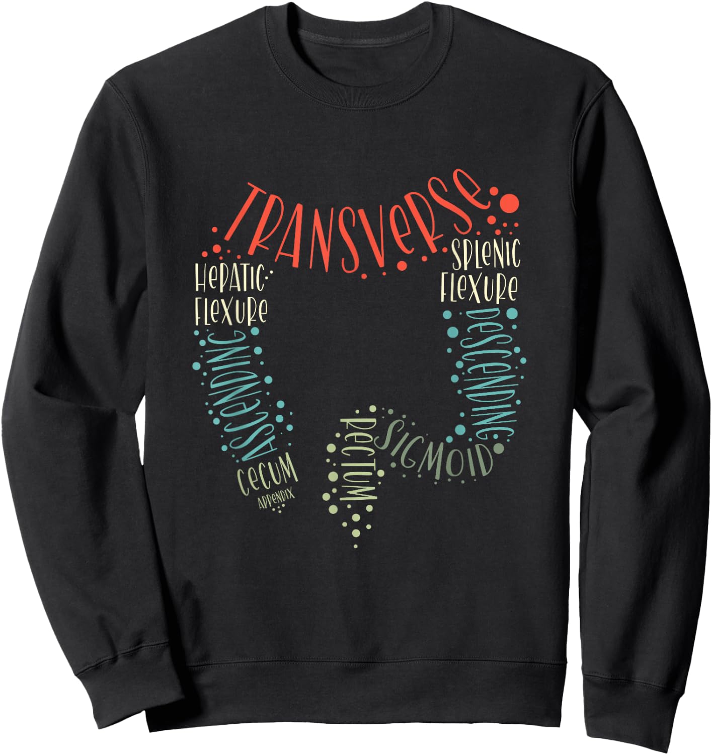 GI Endoscopy Nurse Endo Tech Colonoscopy Colon Anatomy Sweatshirt - Sweatshirt | Black