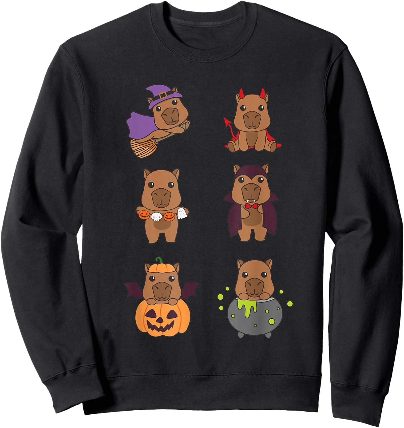 Capybara Halloween Costume Capybaras Halloween Sweatshirt - Sweatshirt | Black