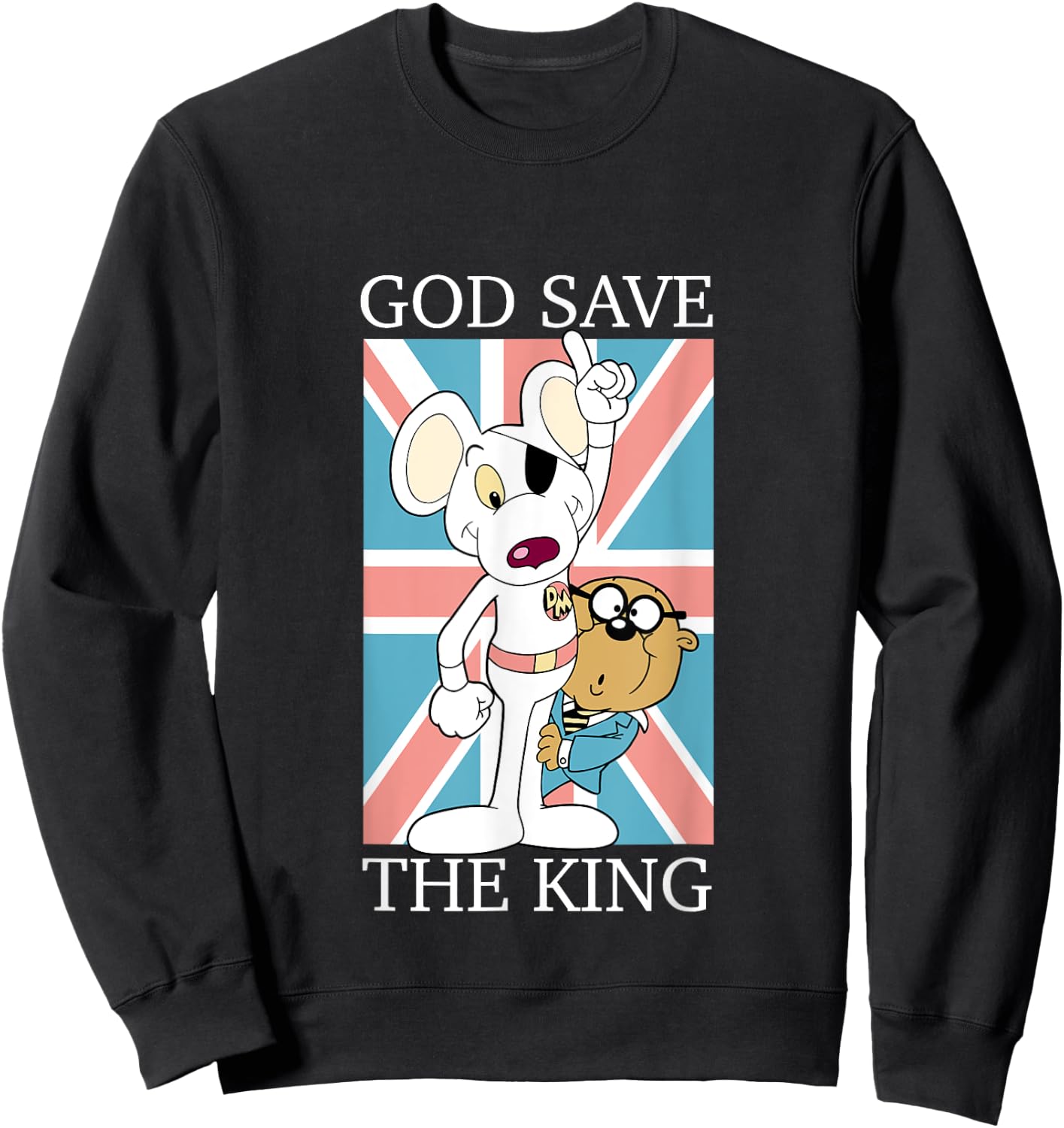 Danger Mouse God Save The King Union Jack Sweatshirt - Sweatshirt | Black