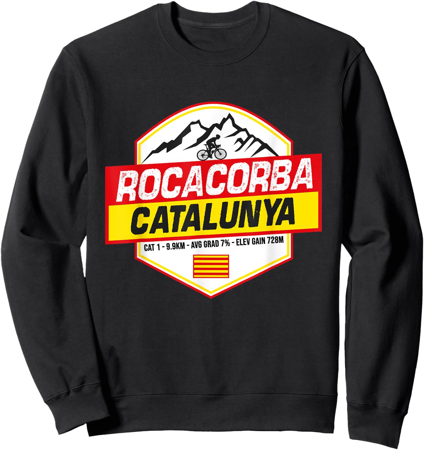 Rocacorba Girona Cyclist Catalonia Spain Cycling Holiday Sweatshirt - Sweatshirt | Black