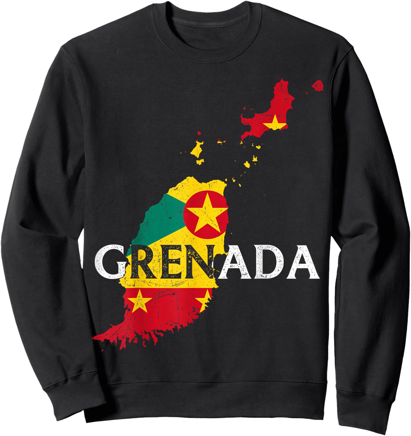 Grenada Country Map Flag Proud Grenadian Patriotic Sweatshirt - Sweatshirt | Black