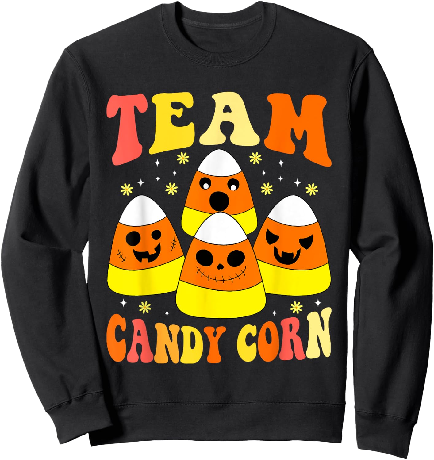 Team Candy Corn Funny Halloween Sweatshirt - Sweatshirt | Black