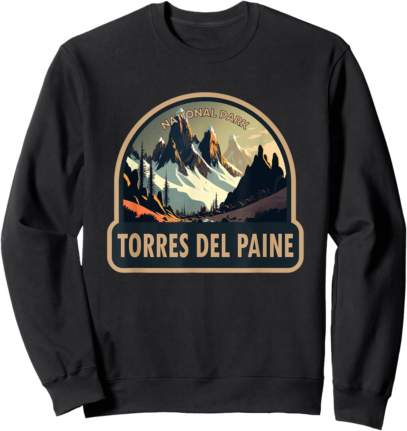 Torres del Paine National Park Chile Vintage Sweatshirt - Sweatshirt | Black
