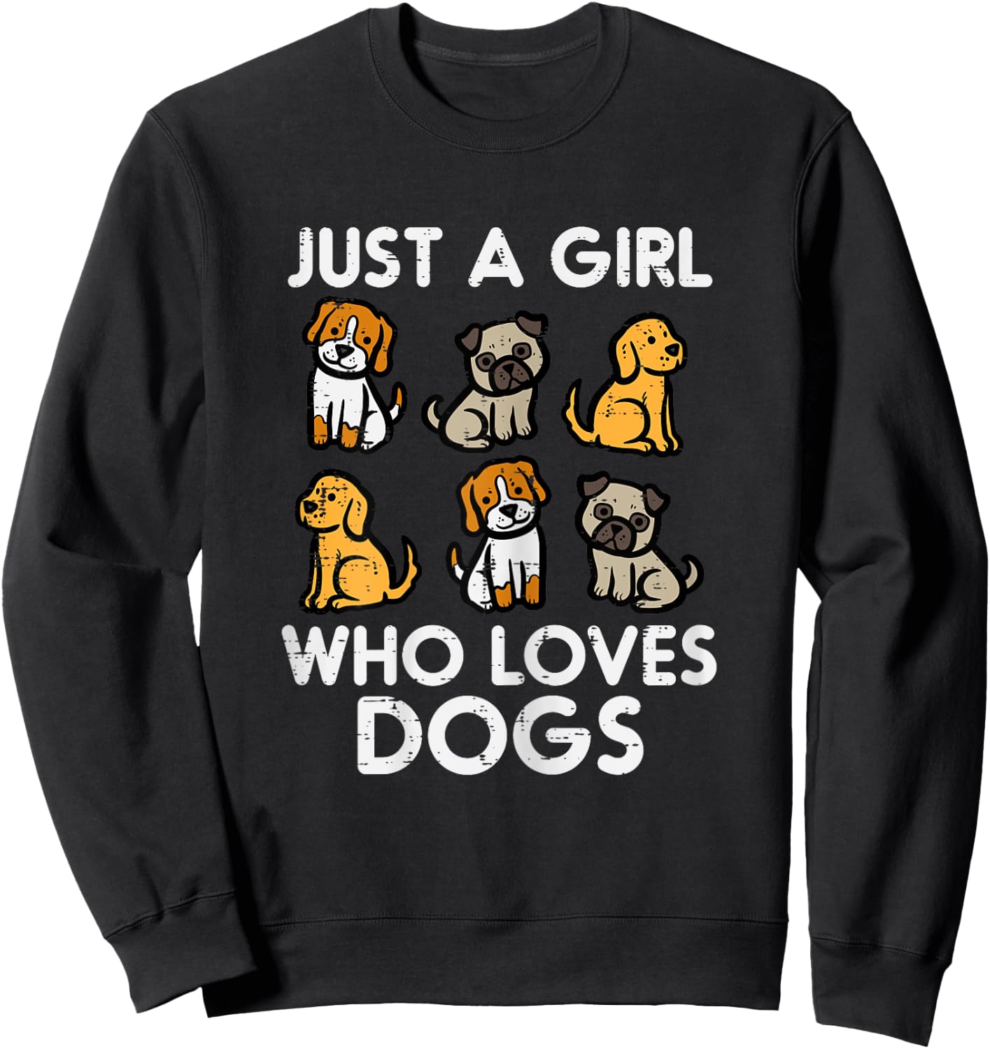 Just A Girl Who Loves Dogs Cute Pet Dog Women Girls Kids Sweatshirt - Sweatshirt | Black