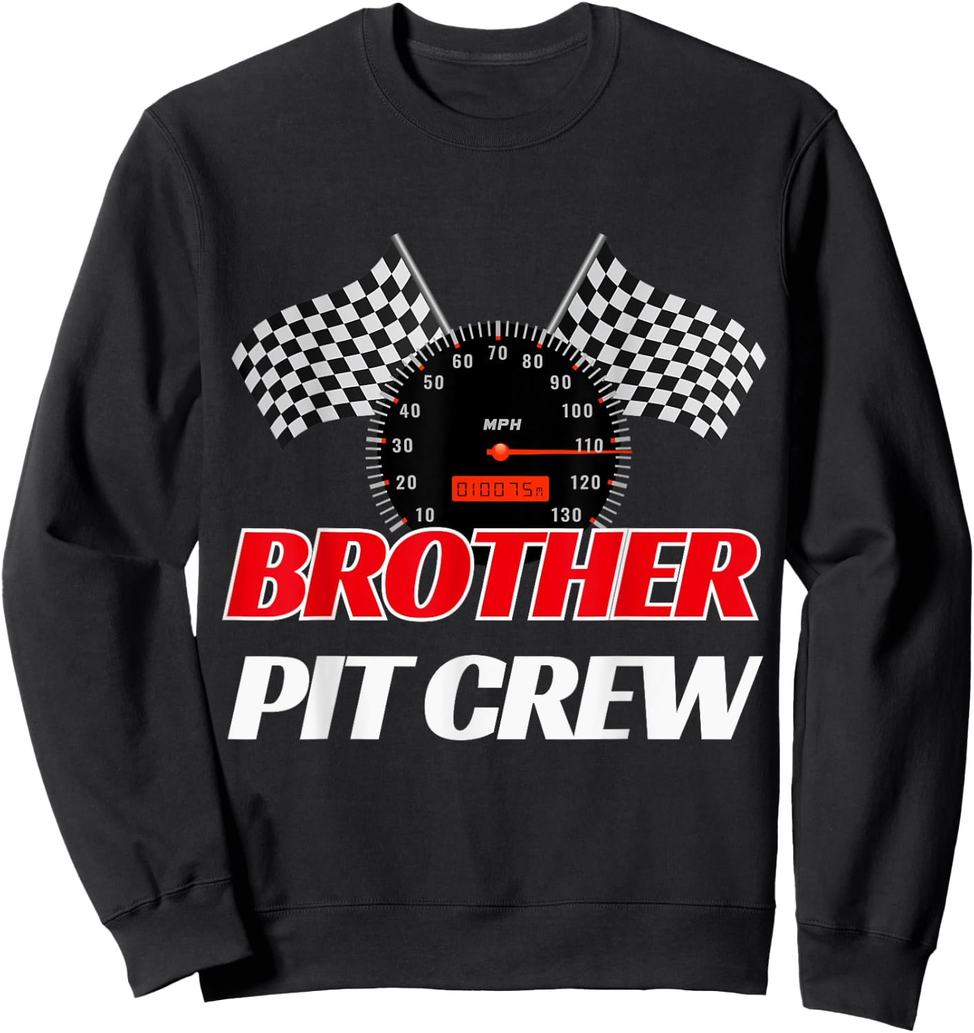 Brother Pit Crew Race Car Birthday Party Racing Sweatshirt - Sweatshirt | Black