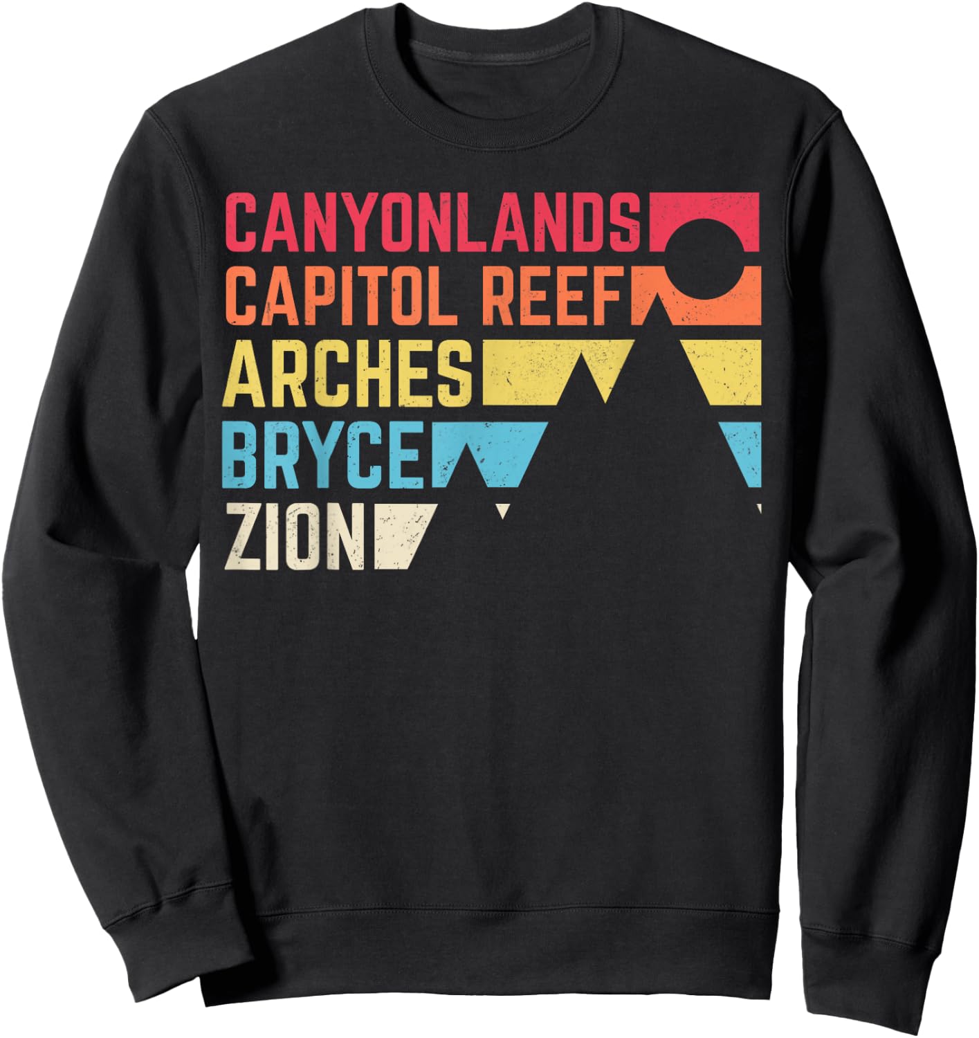 Utahs Five National Parks Souvenir - NPS Moab Utah Mighty 5 Sweatshirt - Sweatshirt | Black