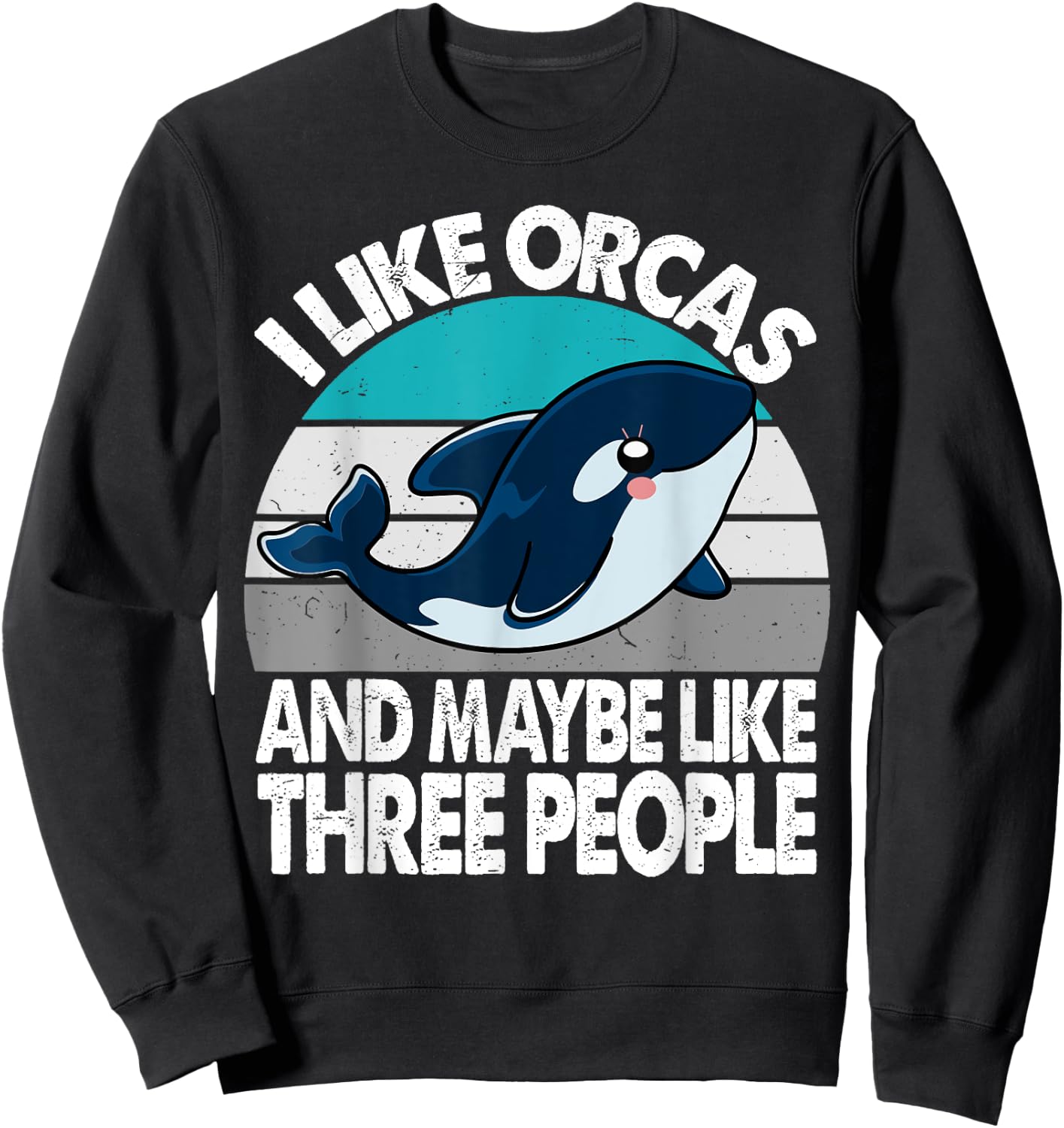 Seaworld Whale orca shirt like orcas and 3 people girl women Sweatshirt - Sweatshirt | Black