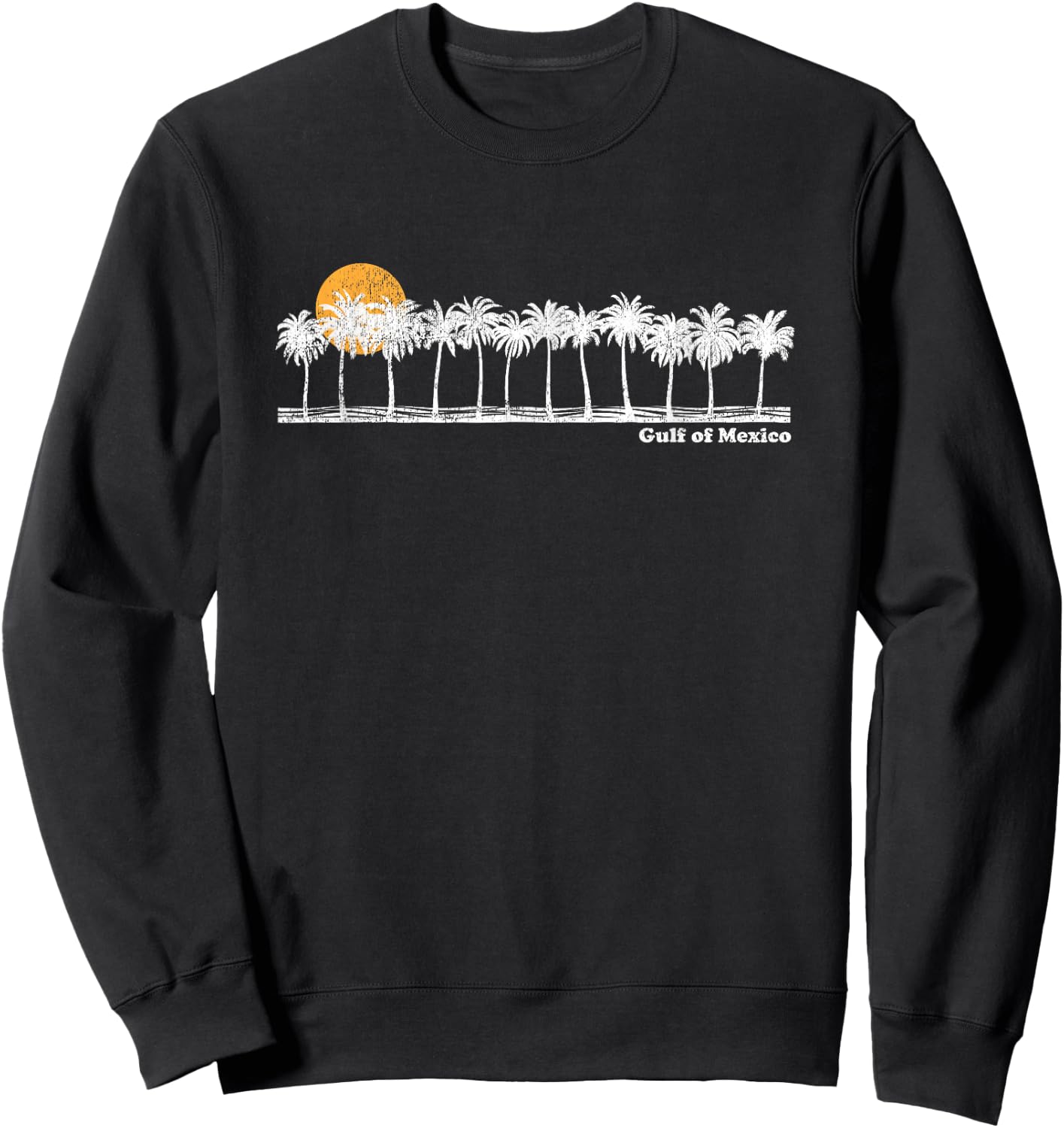 Gulf of Mexico Vintage 70s Retro Throwback Design Sweatshirt - Sweatshirt | Black
