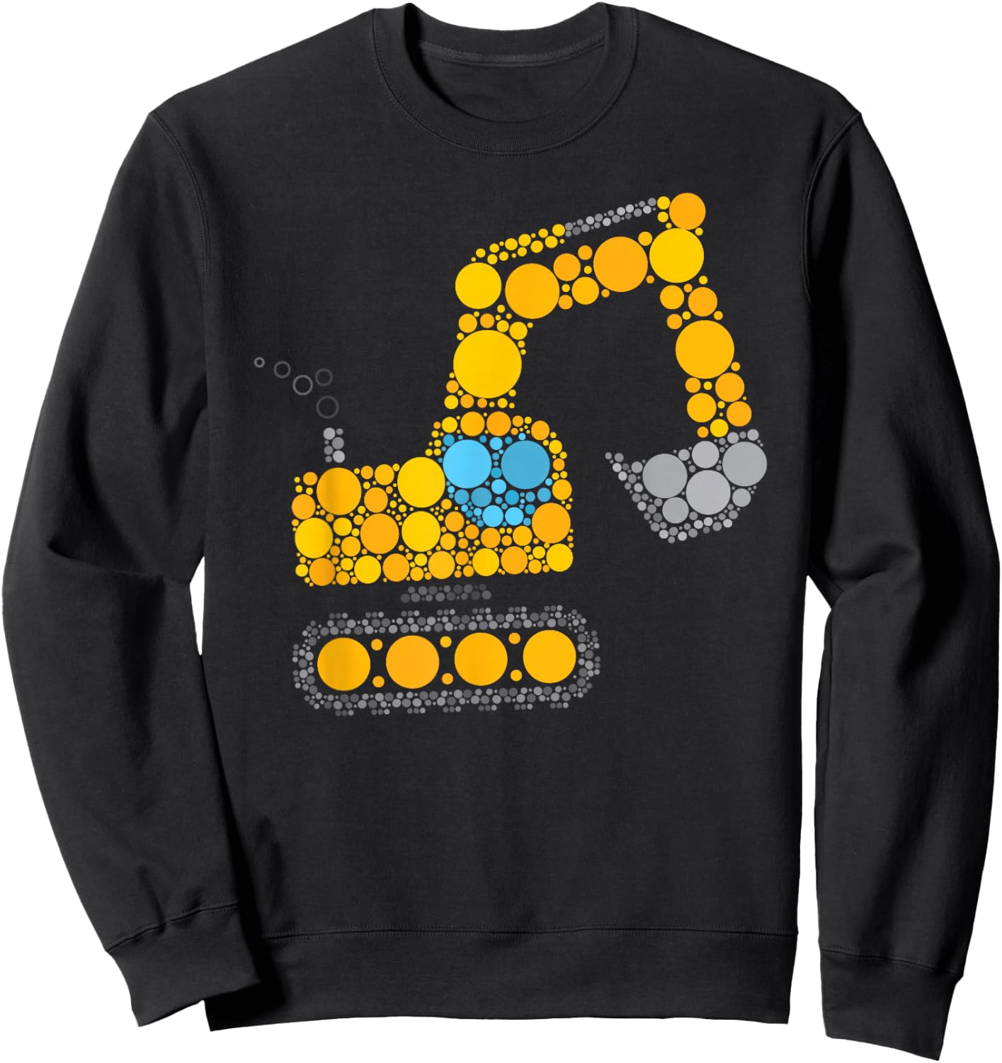 Boys Dot Day 2023 Excavator Construction Digger Polka Dot Sweatshirt - Sweatshirt | Black