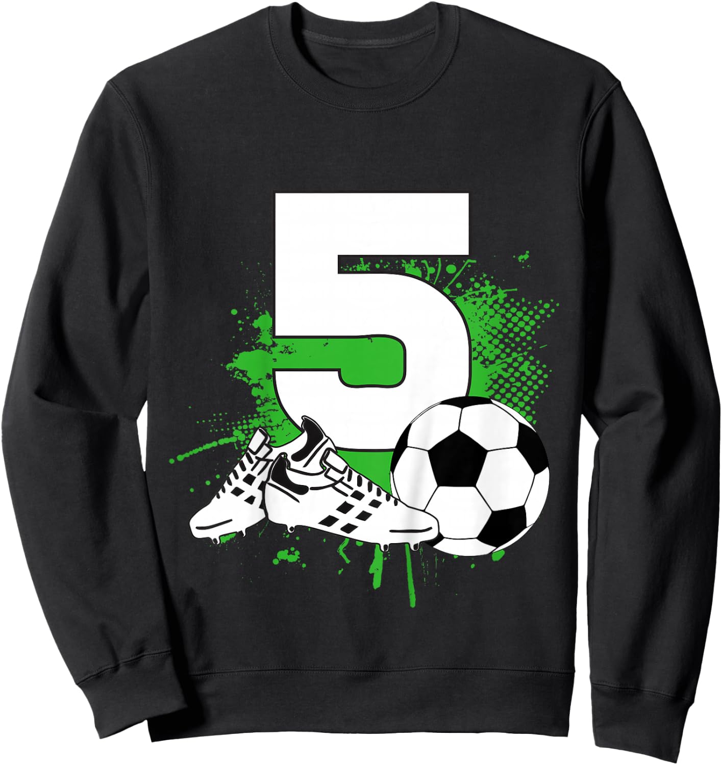Kids 5th Birthday Boys 5 Years Soccer Football Player Birthday Sweatshirt - Sweatshirt | Black