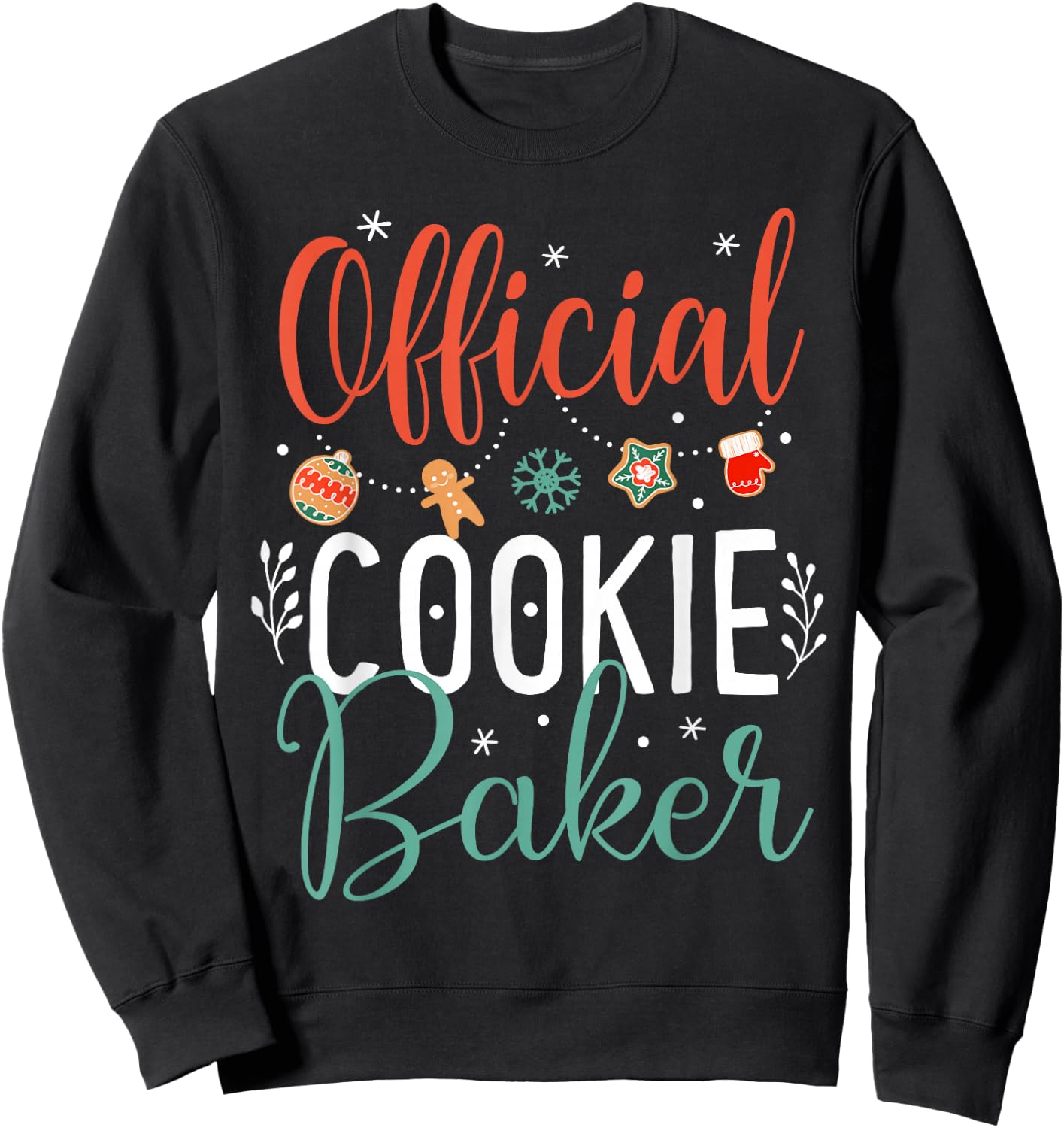 Official Cookie Baker Funny Christmas Couples Matching Sweatshirt - Sweatshirt | Black