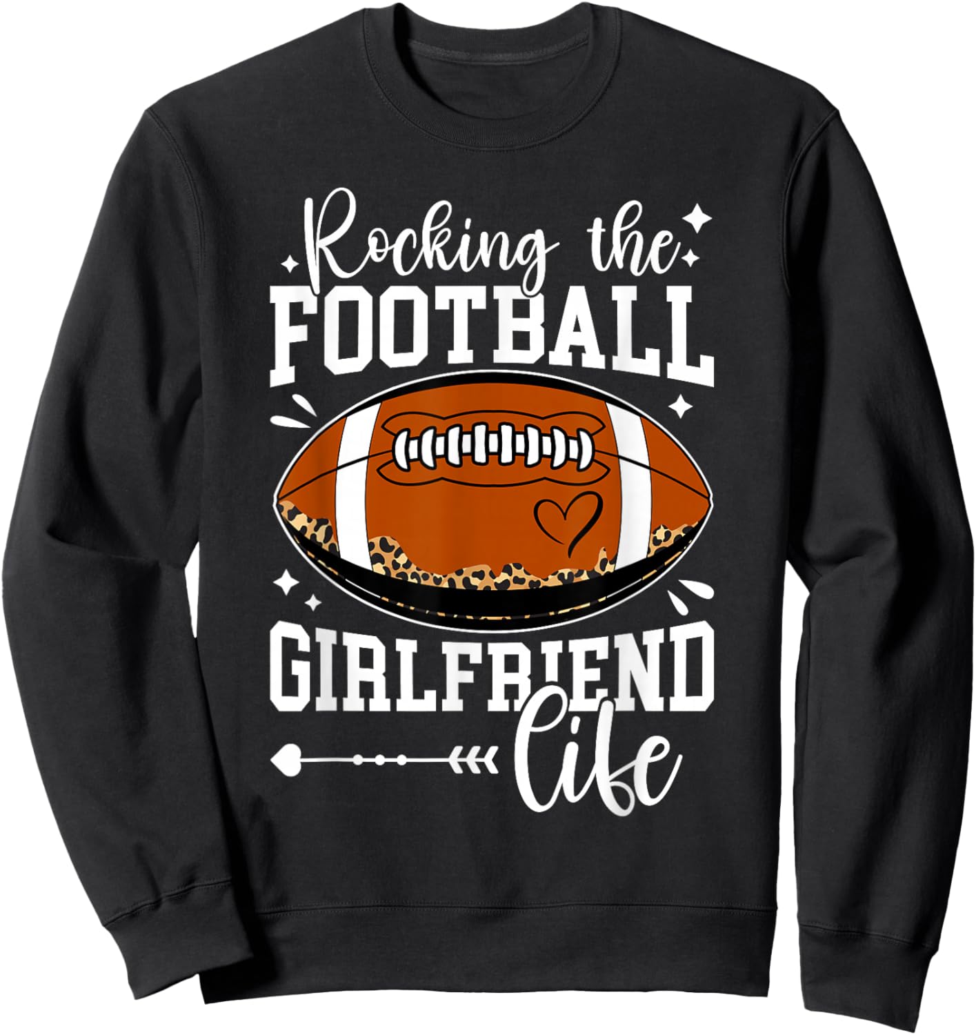 Football Girlfriend Life Girlfriend Of A Football Player Sweatshirt - Sweatshirt | Black