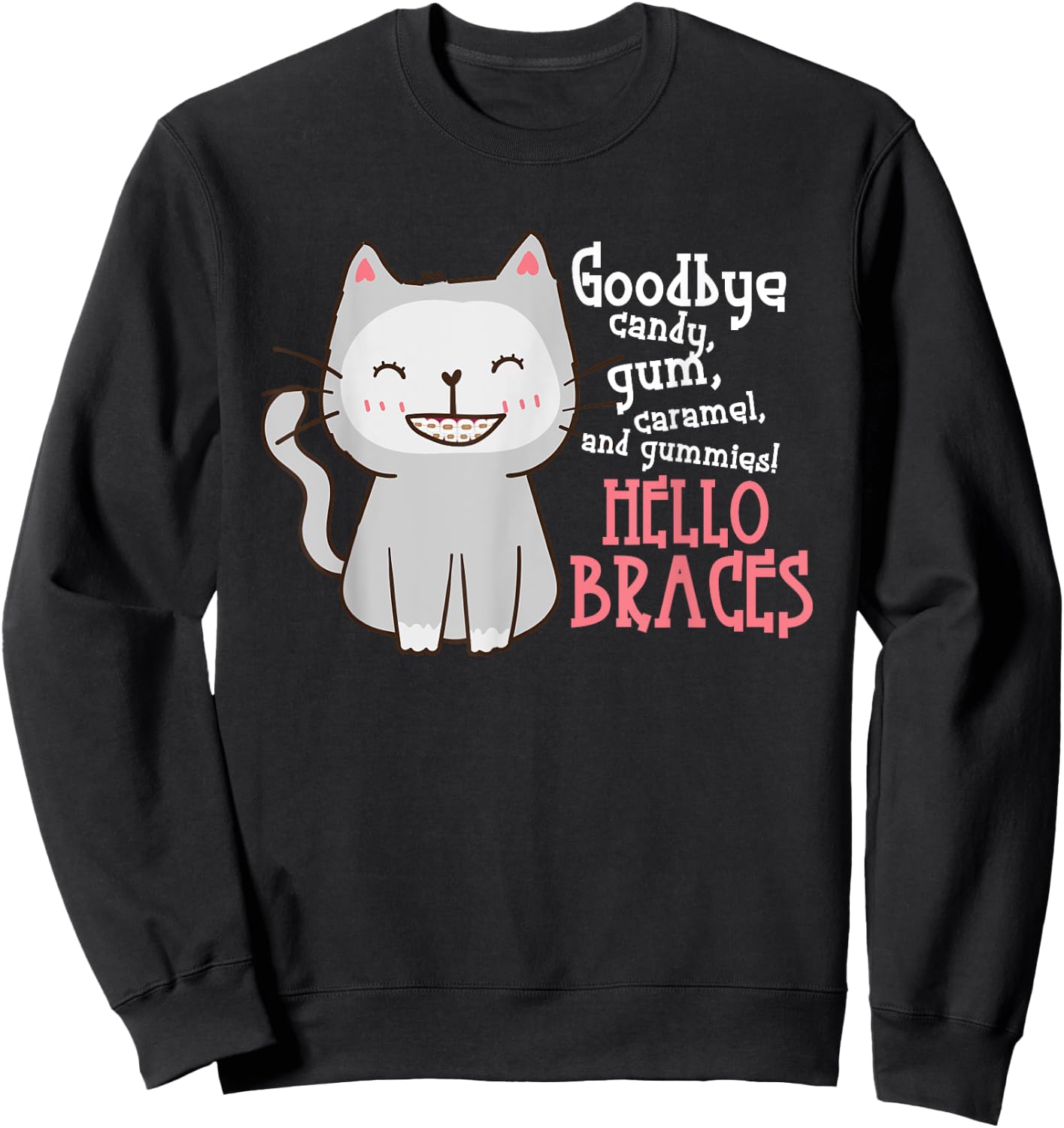 Orthodontist Animal Braces Boys Girls Kids Getting Braces Sweatshirt - Sweatshirt | Black