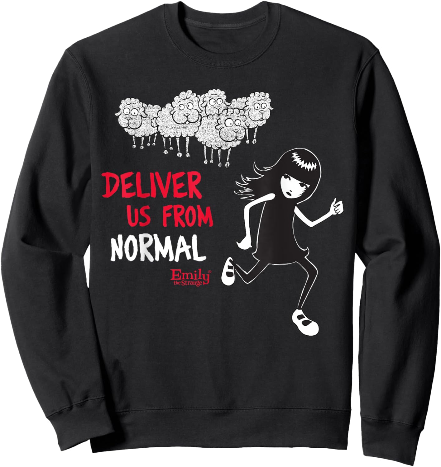 Emily The Strange Deliver Us From Normal Sweatshirt - Sweatshirt | Black