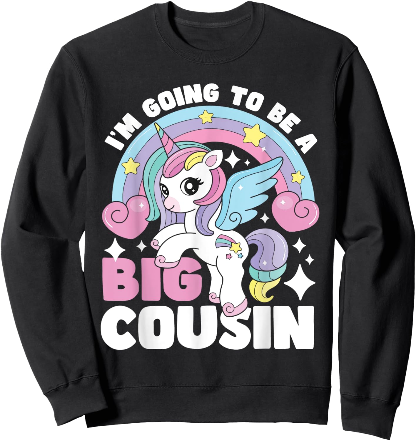 I'm Going To Be A Big Cousin - Unicorn Gender Reveal Family Sweatshirt - Sweatshirt | Black