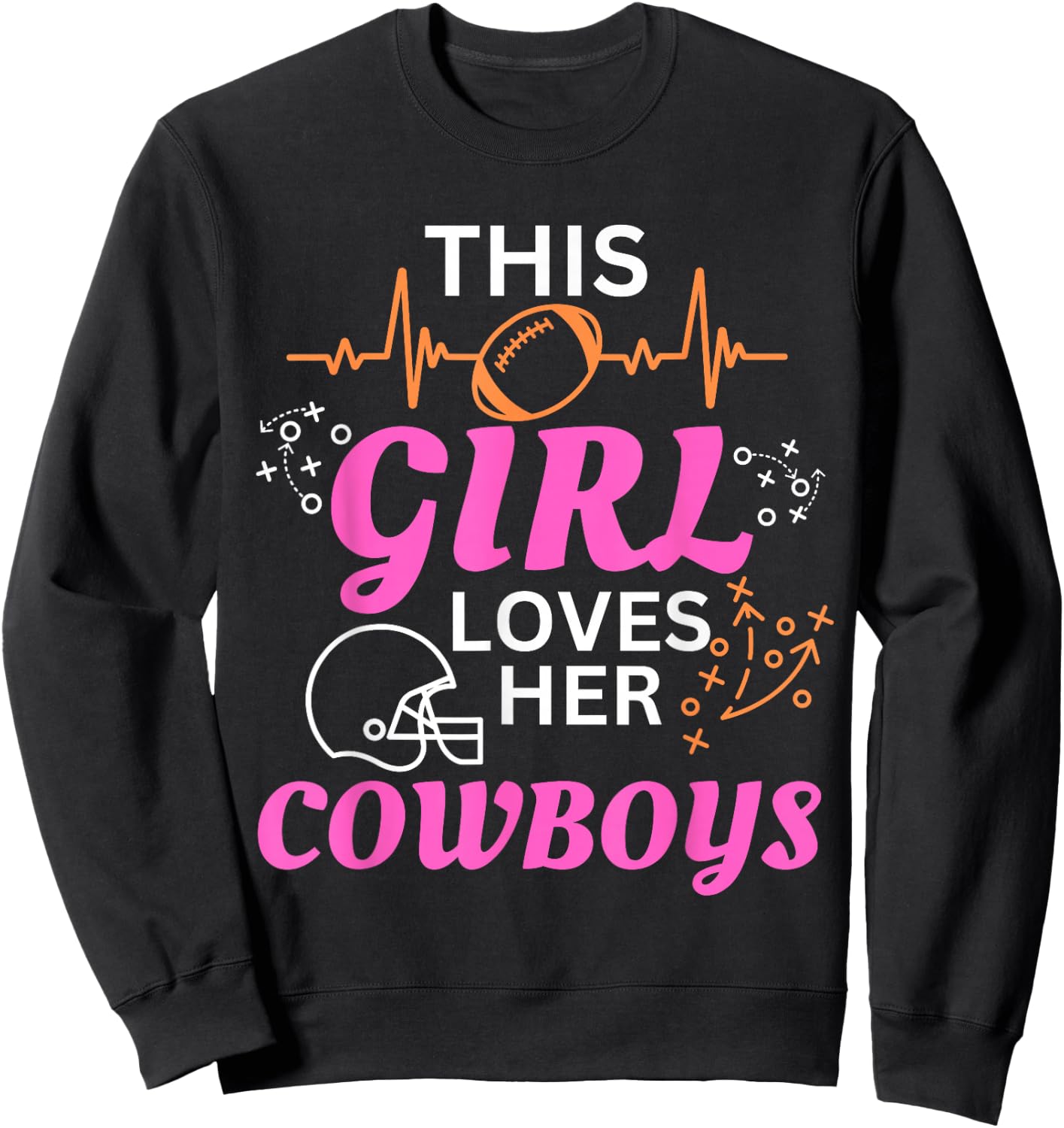 This Girl Loves Her Cowboy Cute Texas Dallas Sweatshirt - Sweatshirt | Black