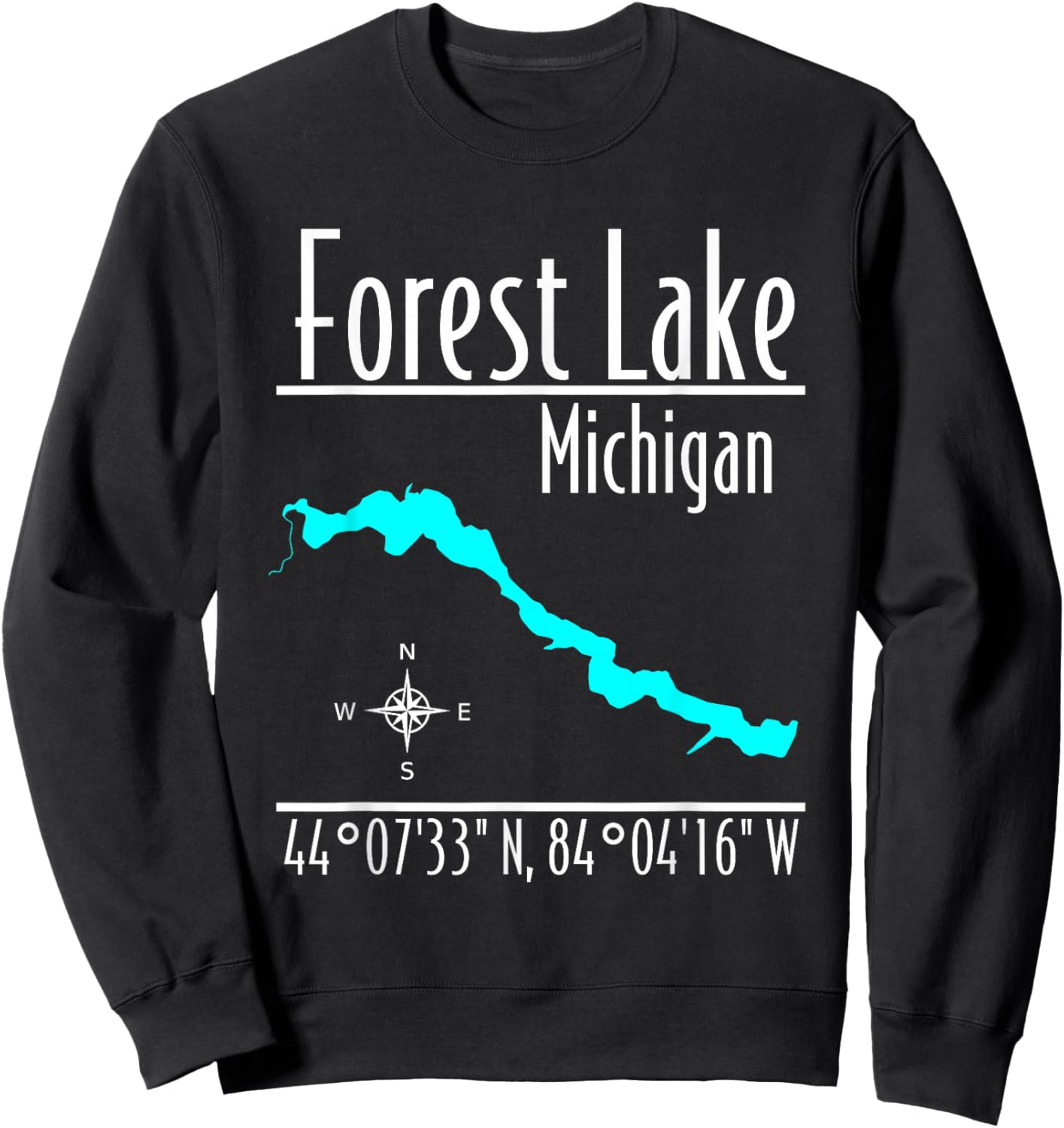 Modern Forest Lake - Michigan Sweatshirt - Sweatshirt | Black