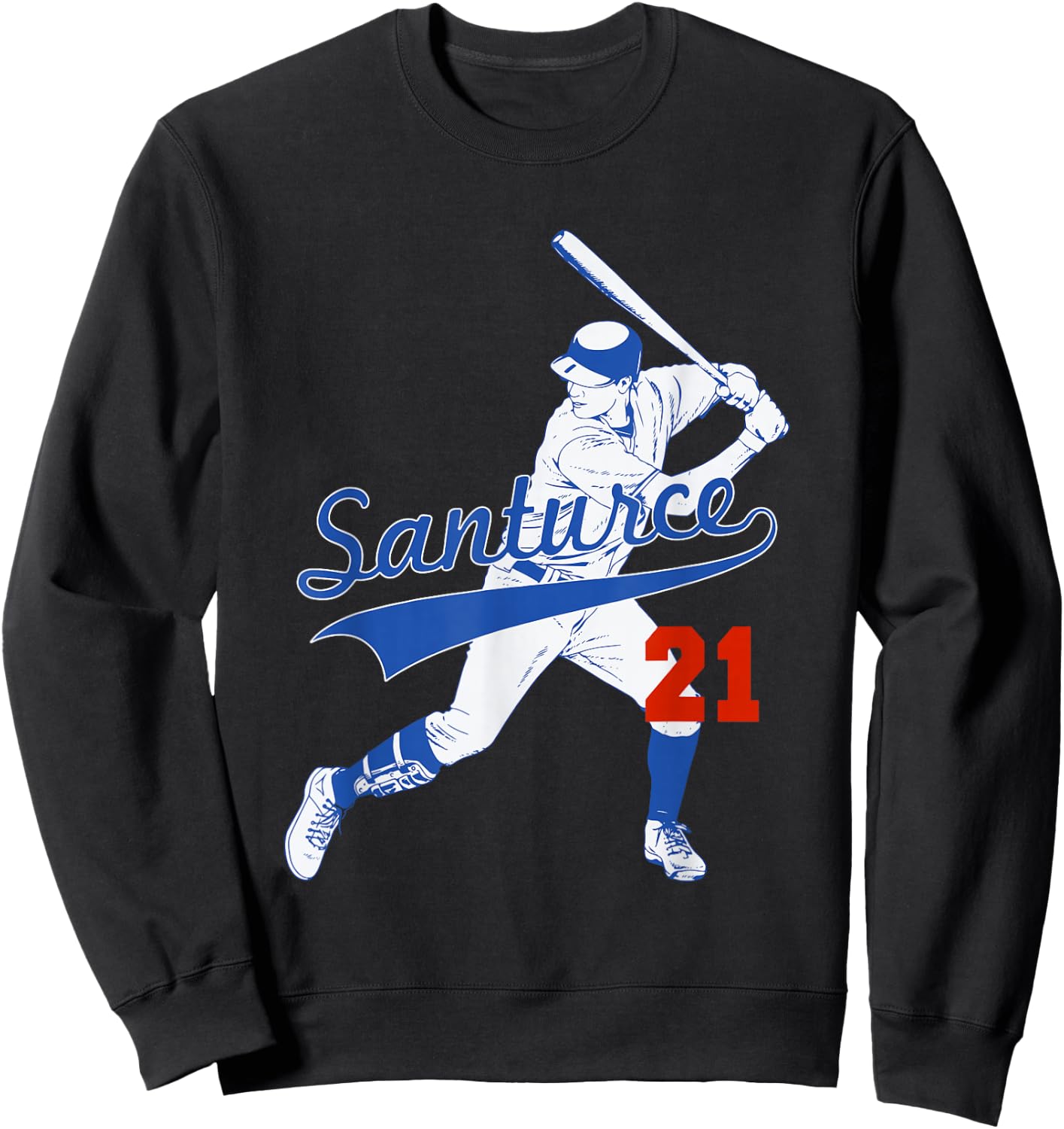 Retro Puerto Rico Santurce 21 Puerto Rican Baseball Player Sweatshirt - Sweatshirt | Black