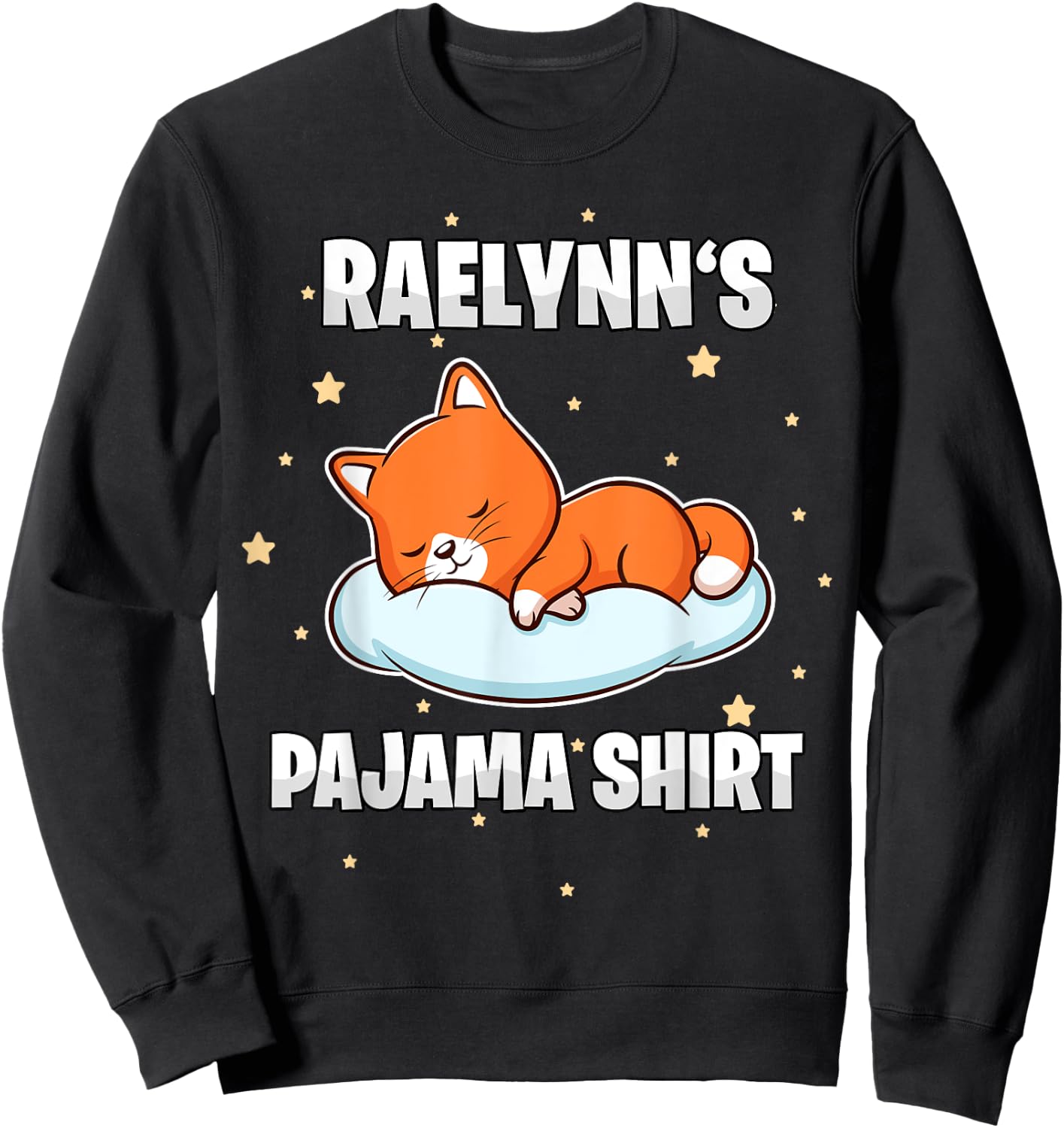 Raelynn's Pajama Shirt - Personalized Sleeping Sweatshirt - Sweatshirt | Black