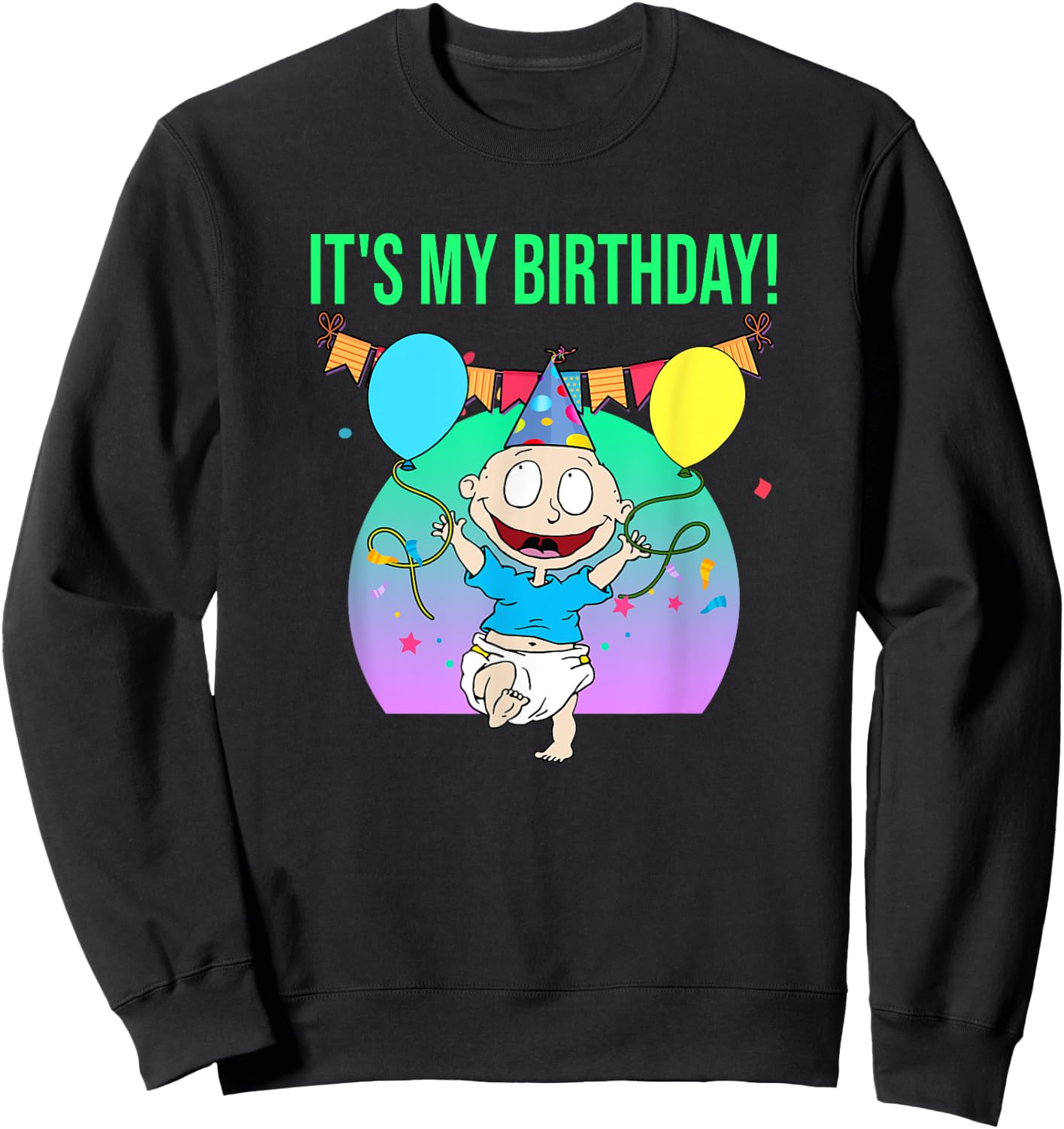 Mademark x Rugrats - It's My Birthday - Tommy Pickles Sweatshirt - Sweatshirt | Black