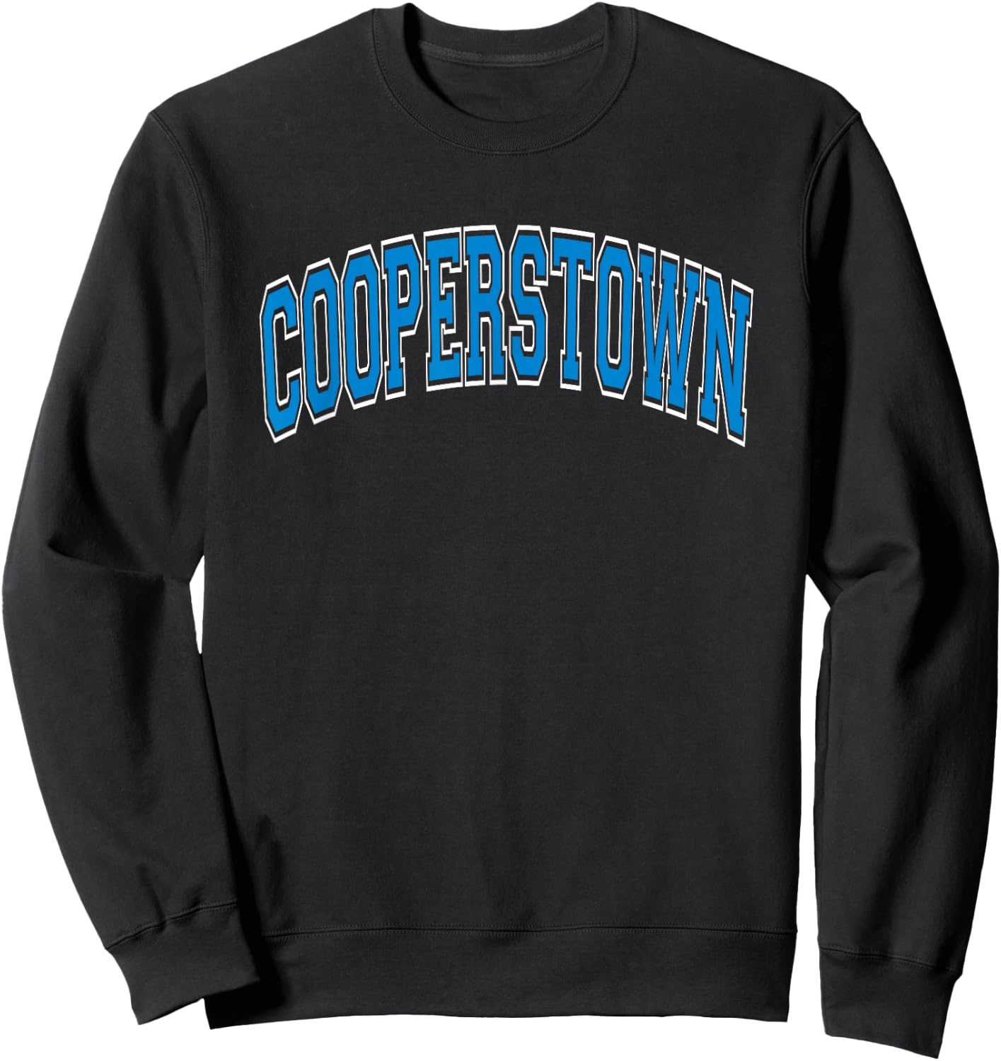 Cooperstown Arched Blue Text Sweatshirt - Sweatshirt | Black